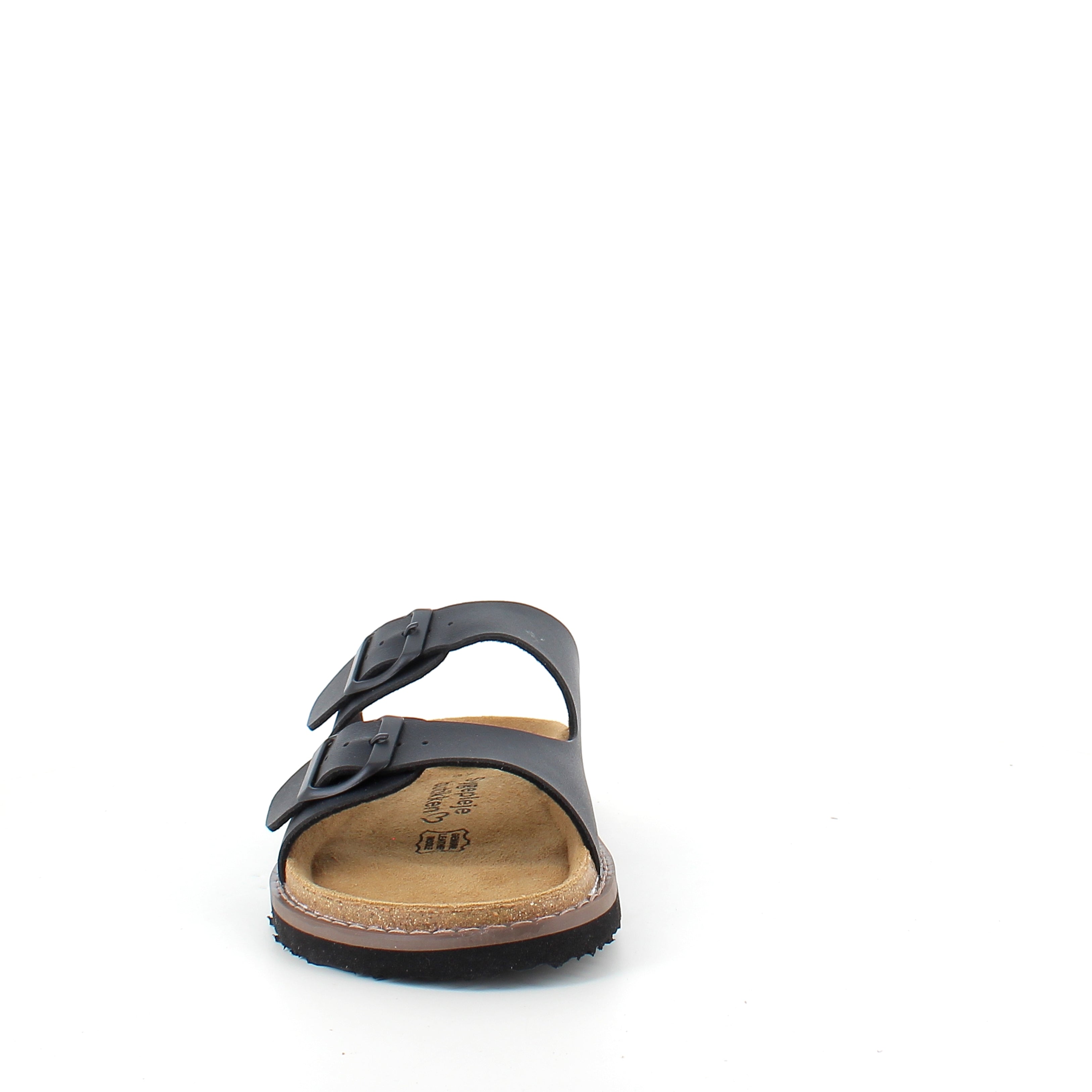 Slip-on biosandal i svart – stabil komfort til hverdagen