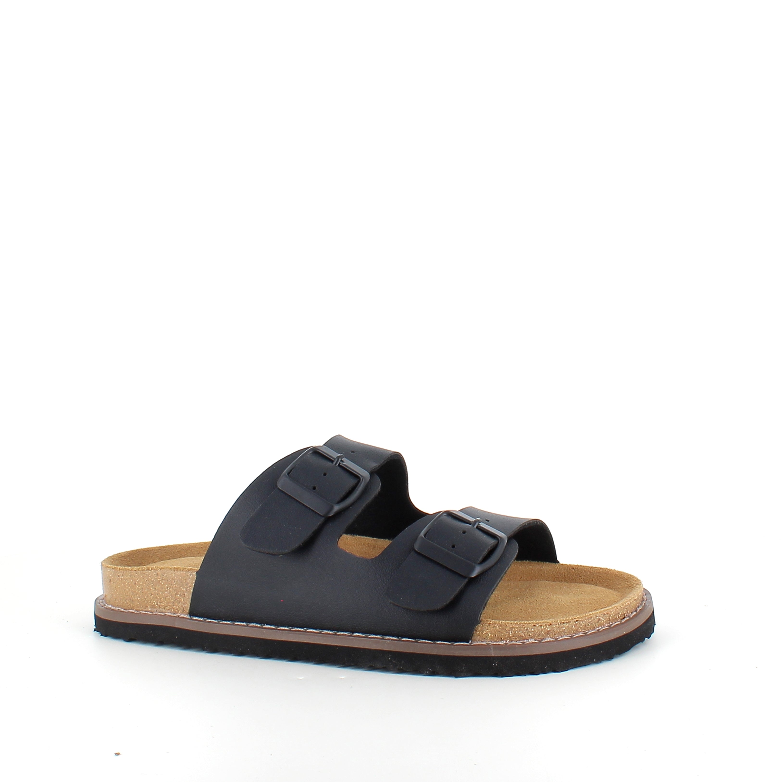 Slip-on biosandal i svart – stabil komfort til hverdagen