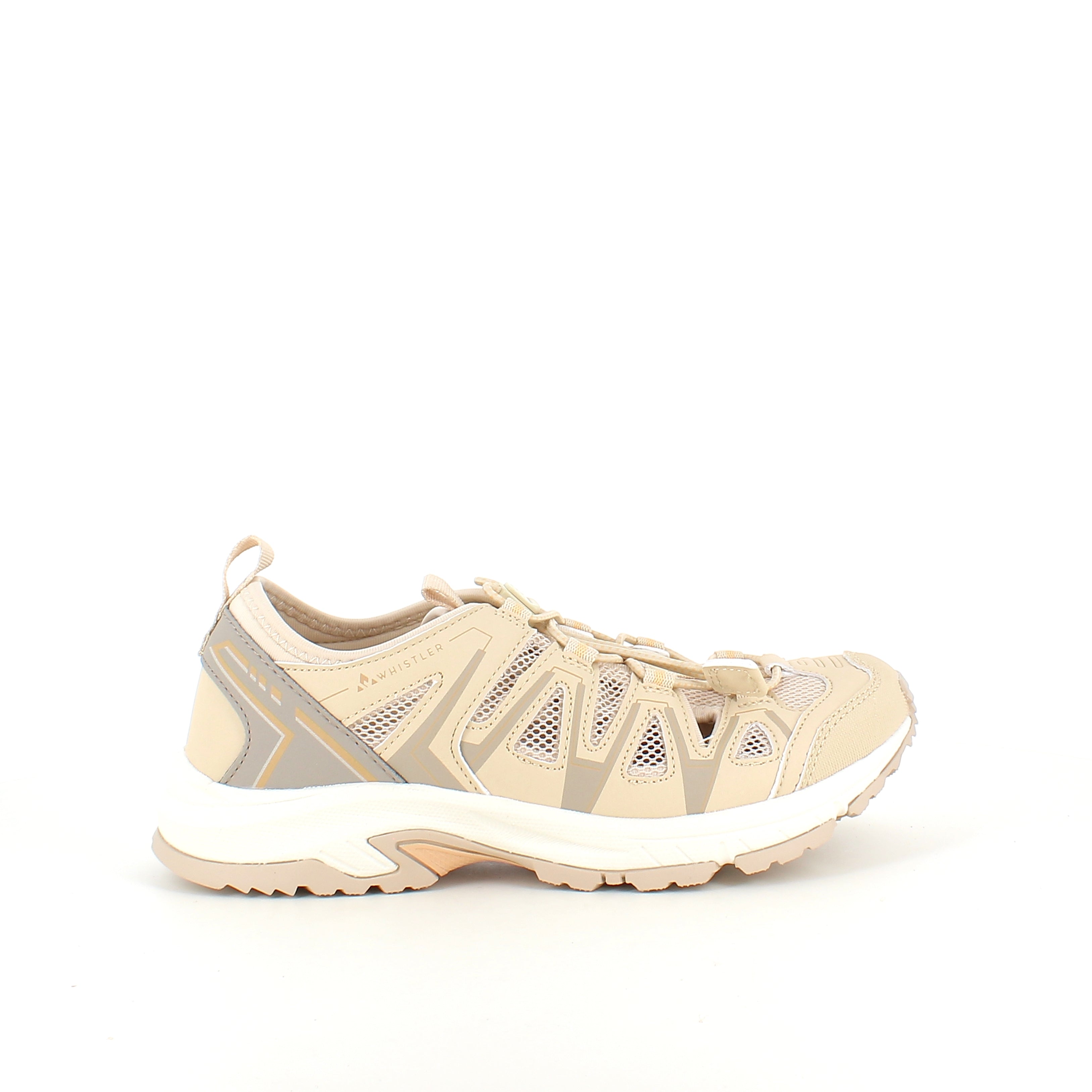 Whistler Puente W Shoe – Ekstra pustende sneaker i beige med elastisk snøring