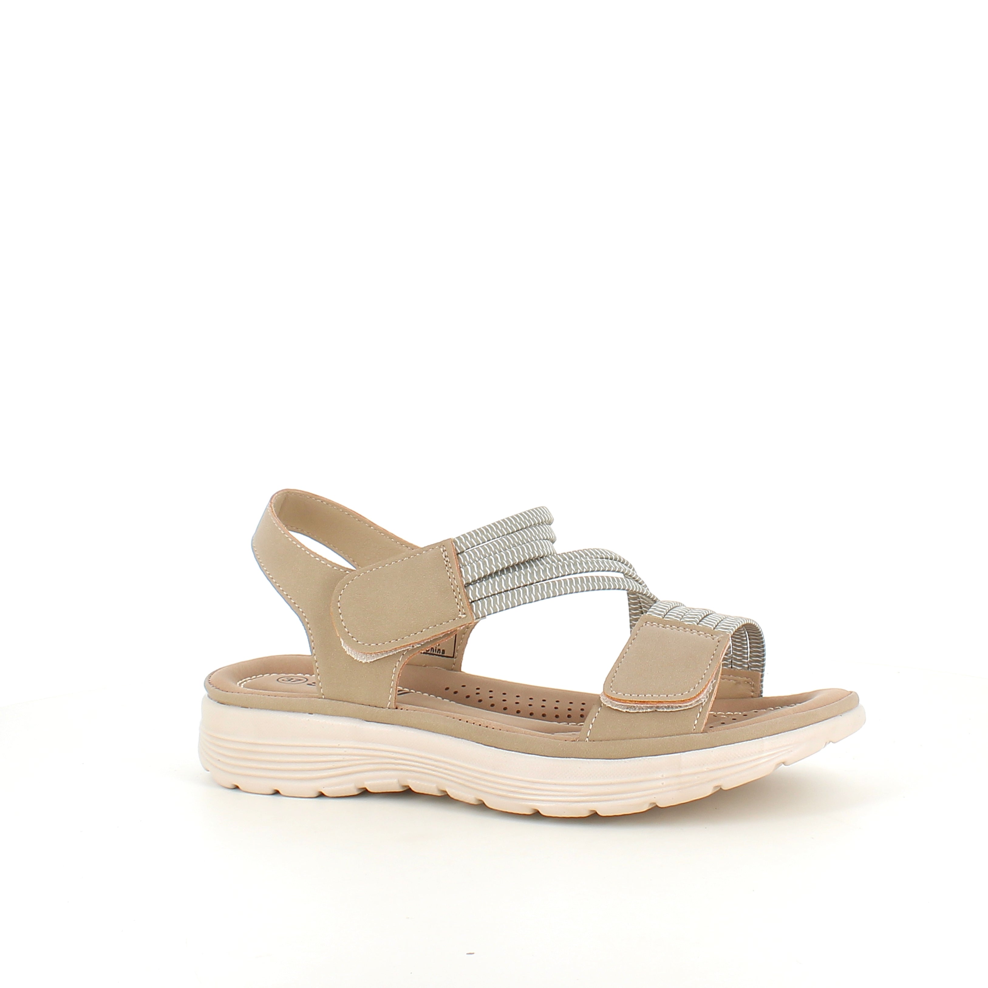 Grønn komfortsandal med elastiske remmer – lett og støttende