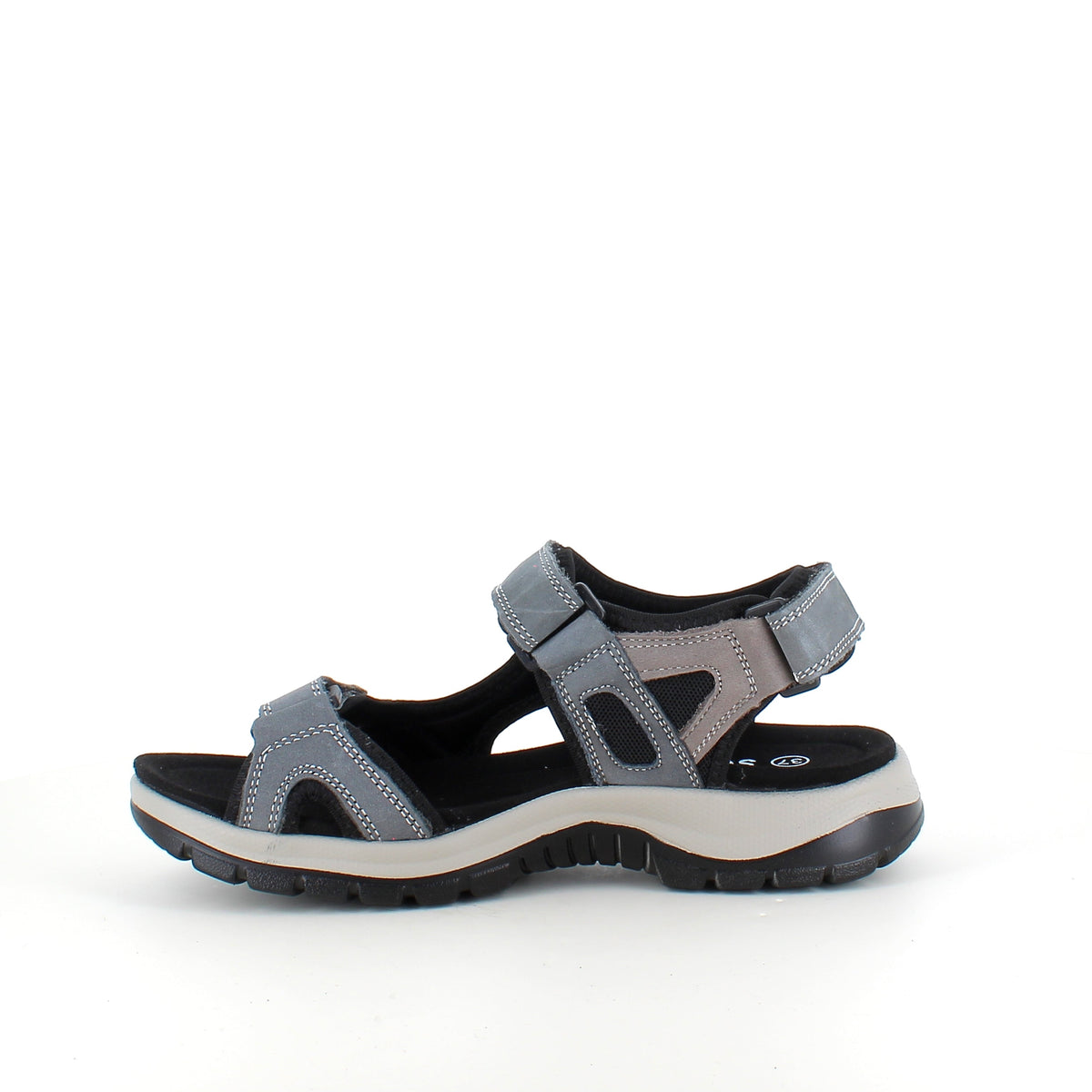 Robust sandal med justerbar passform i gråblå