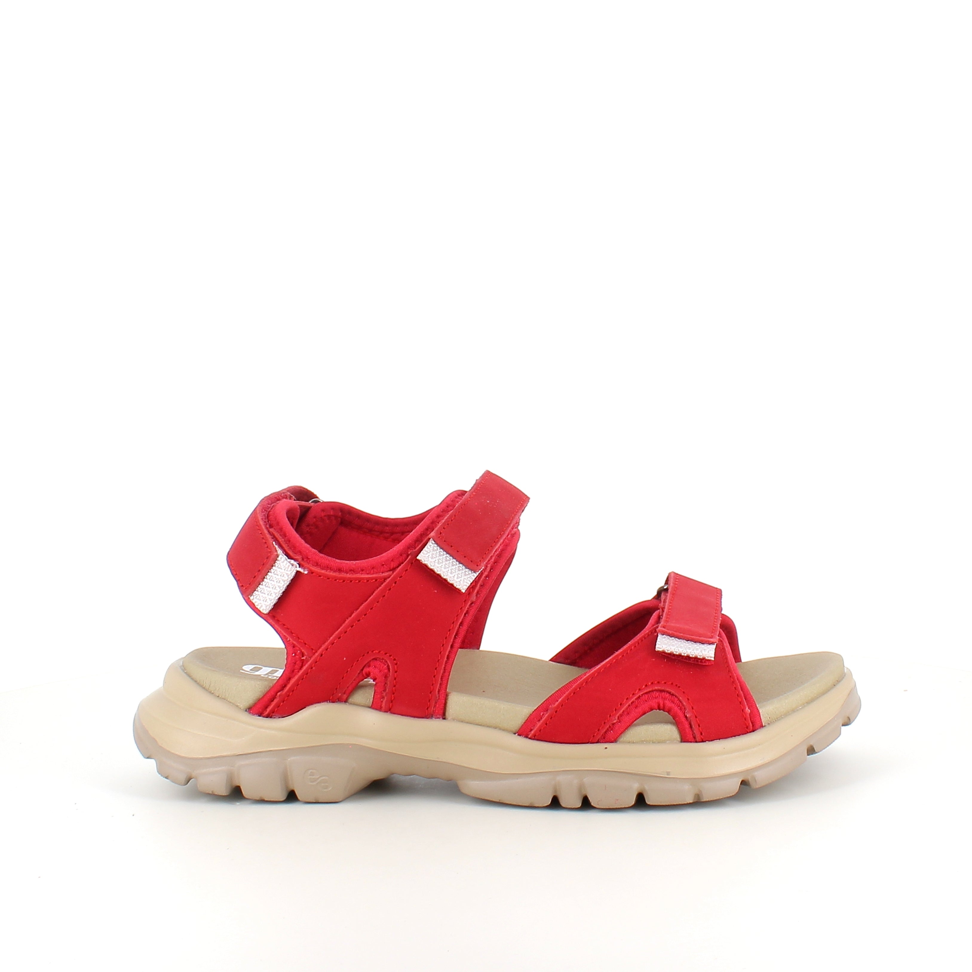 Green Comfort sandaler i rød - støtabsorberende sandal med romslig passform