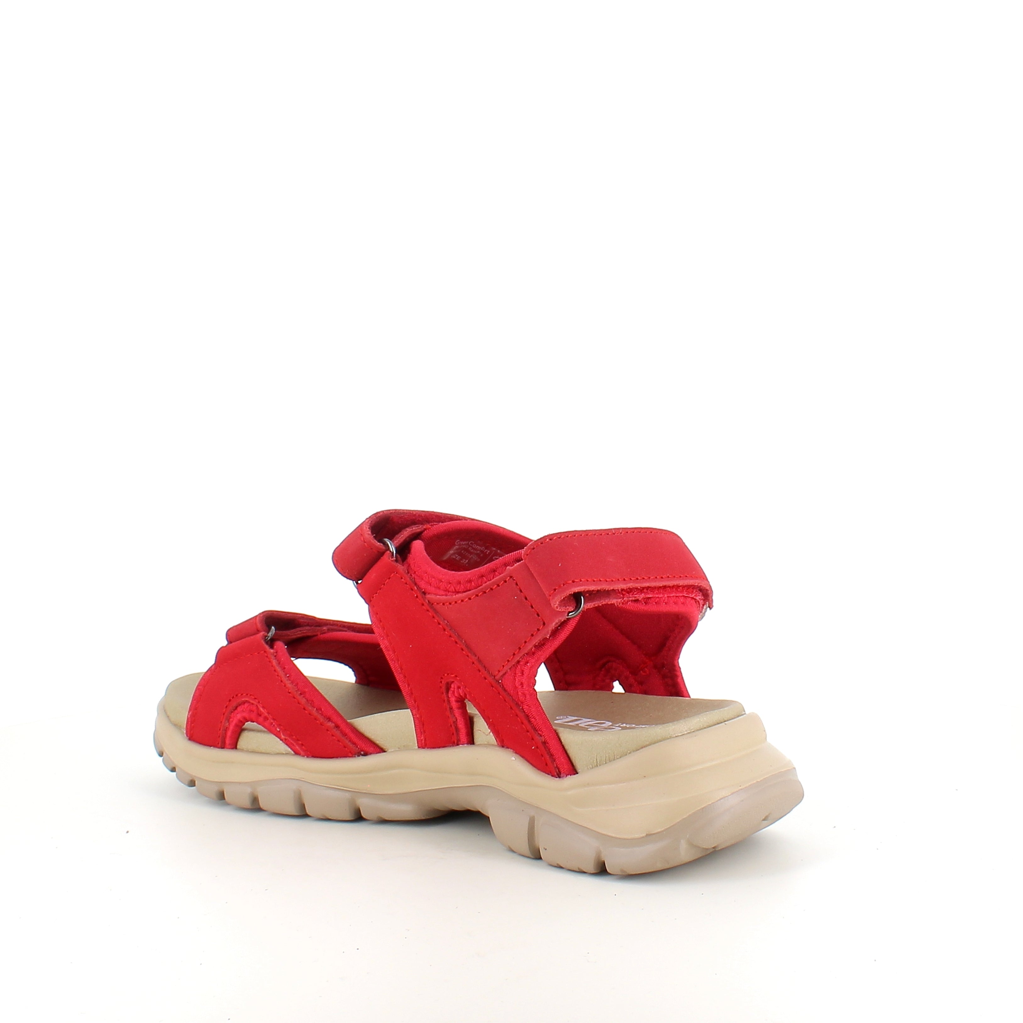 Green Comfort sandaler i rød - støtabsorberende sandal med romslig passform