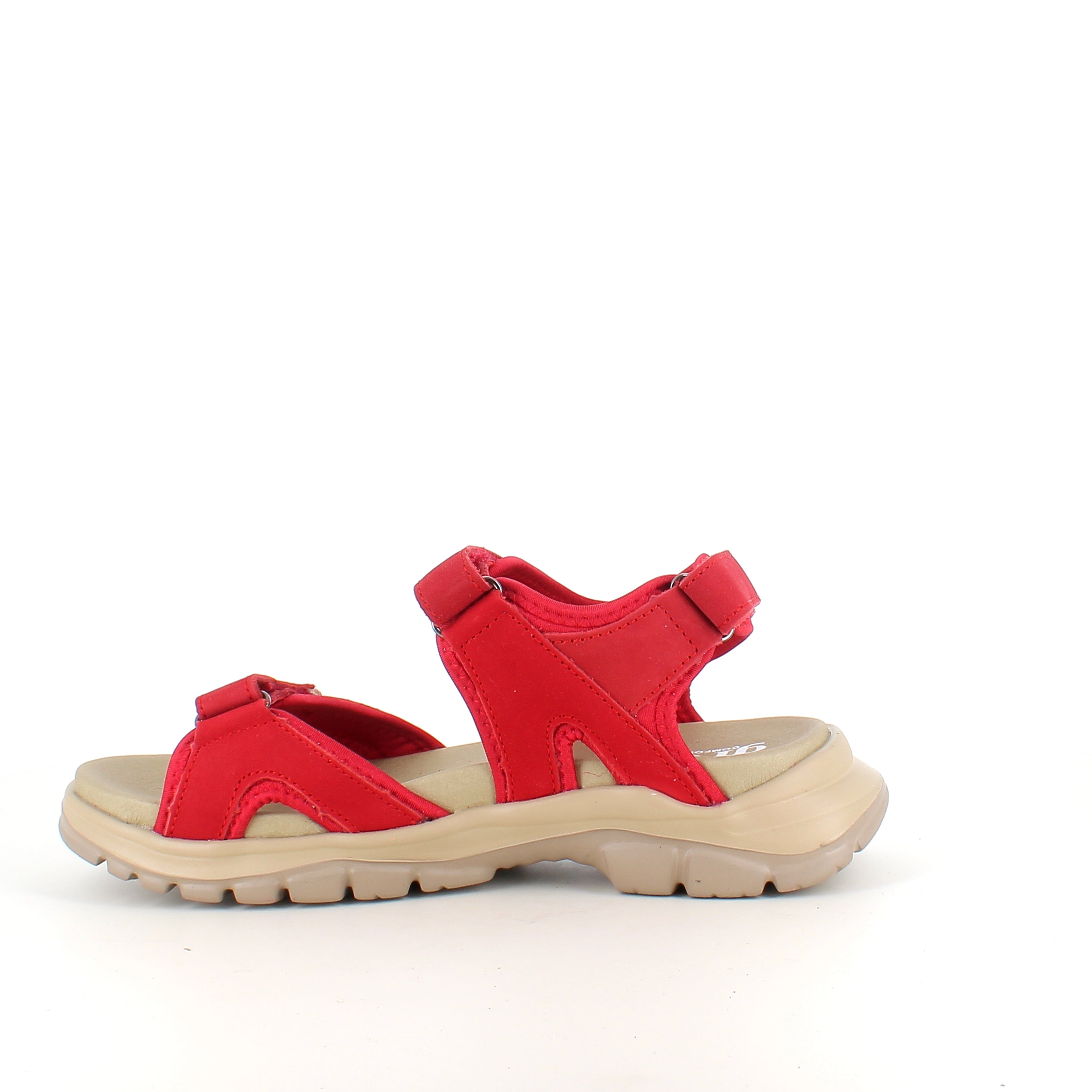 Green Comfort sandaler i rød - støtabsorberende sandal med romslig passform