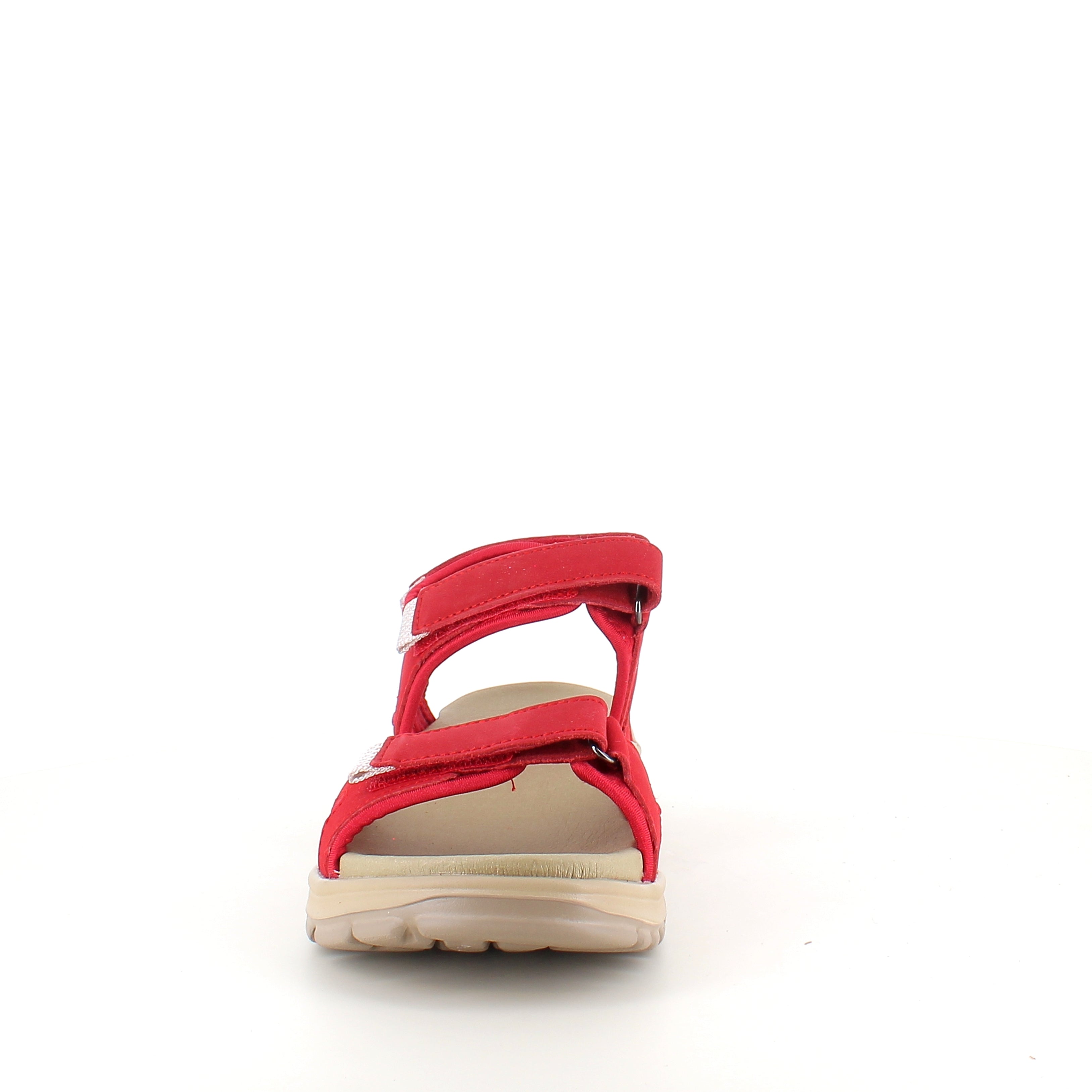Green Comfort sandaler i rød - støtabsorberende sandal med romslig passform
