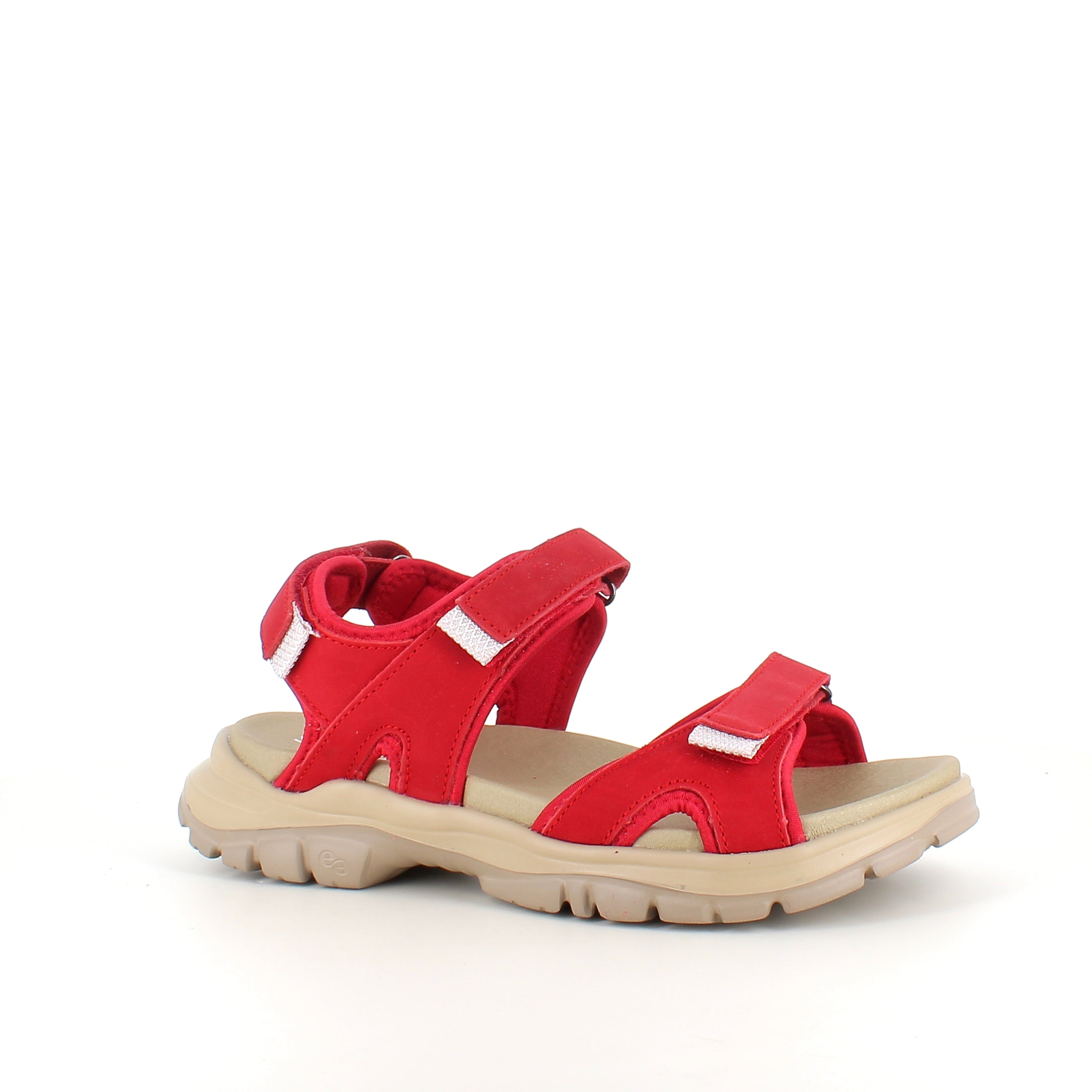 Green Comfort sandaler i rød - støtabsorberende sandal med romslig passform