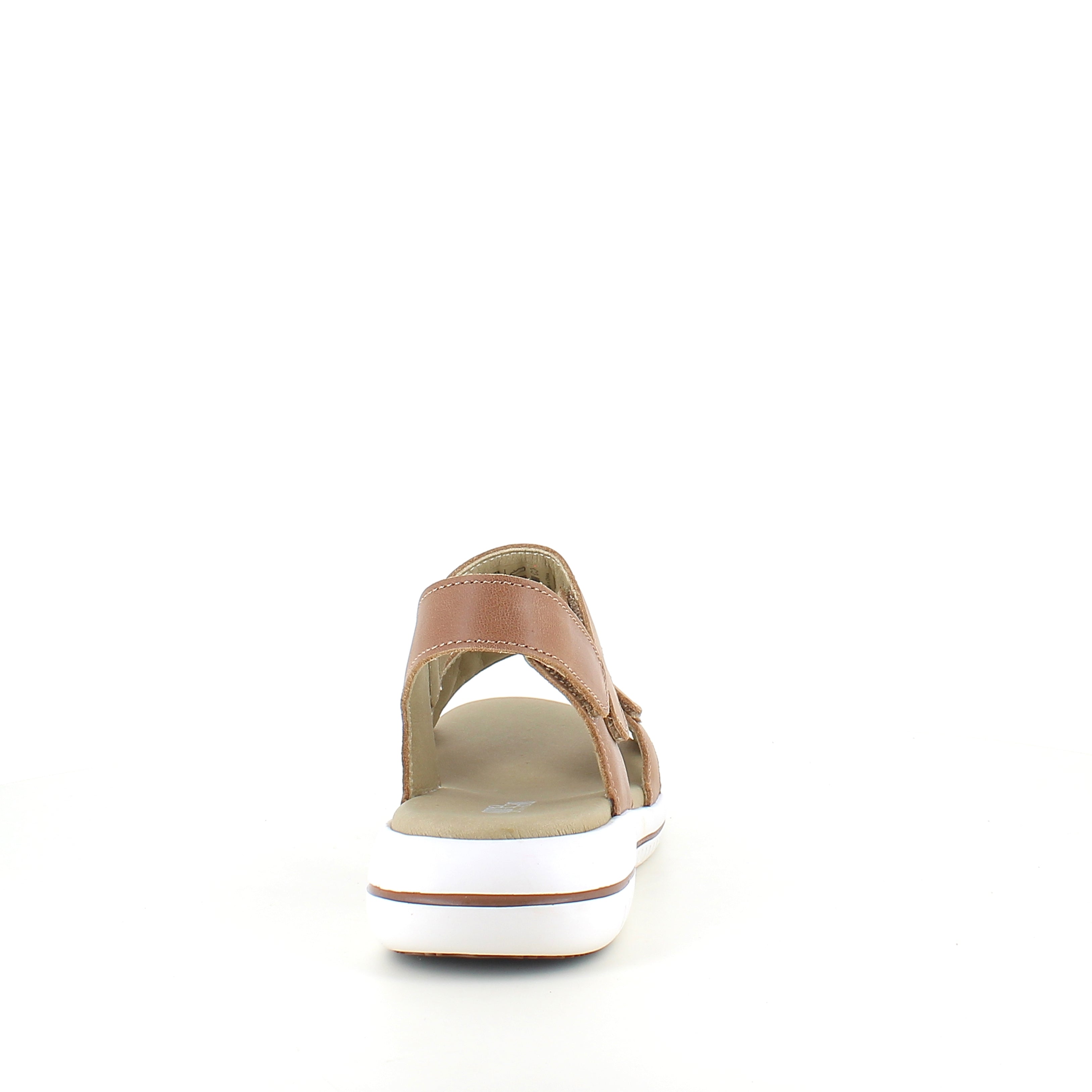 Green Comfort Leaf sandal – lys brun skinnsandal med svangstøtte og borrelås