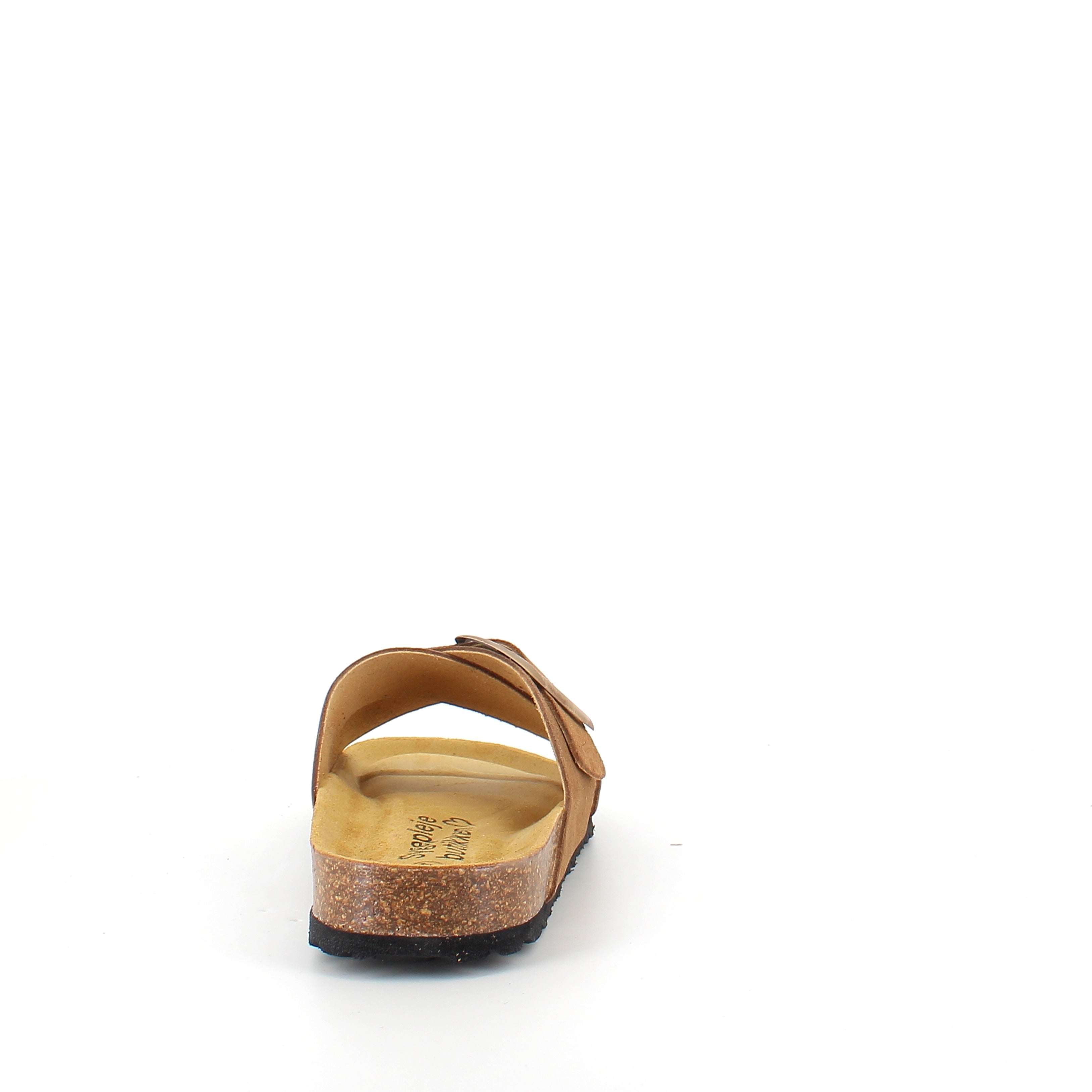 Brun slip-on sandal med dobbel rem – komfortsandal med støtte | Sykepleiebutikk.no