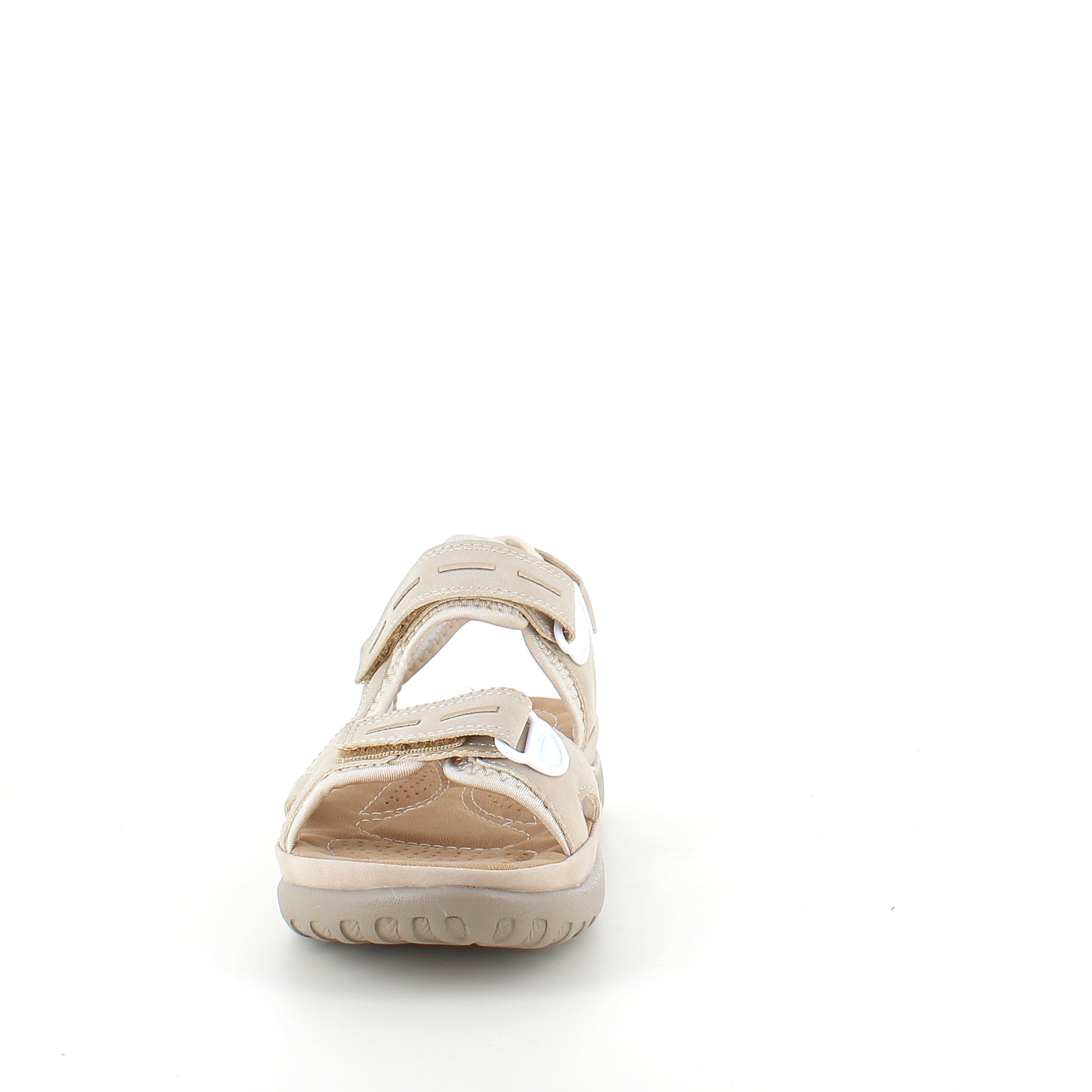 Beige Rieker damesandal – justerbar komfort med myk såle & svangstøtte