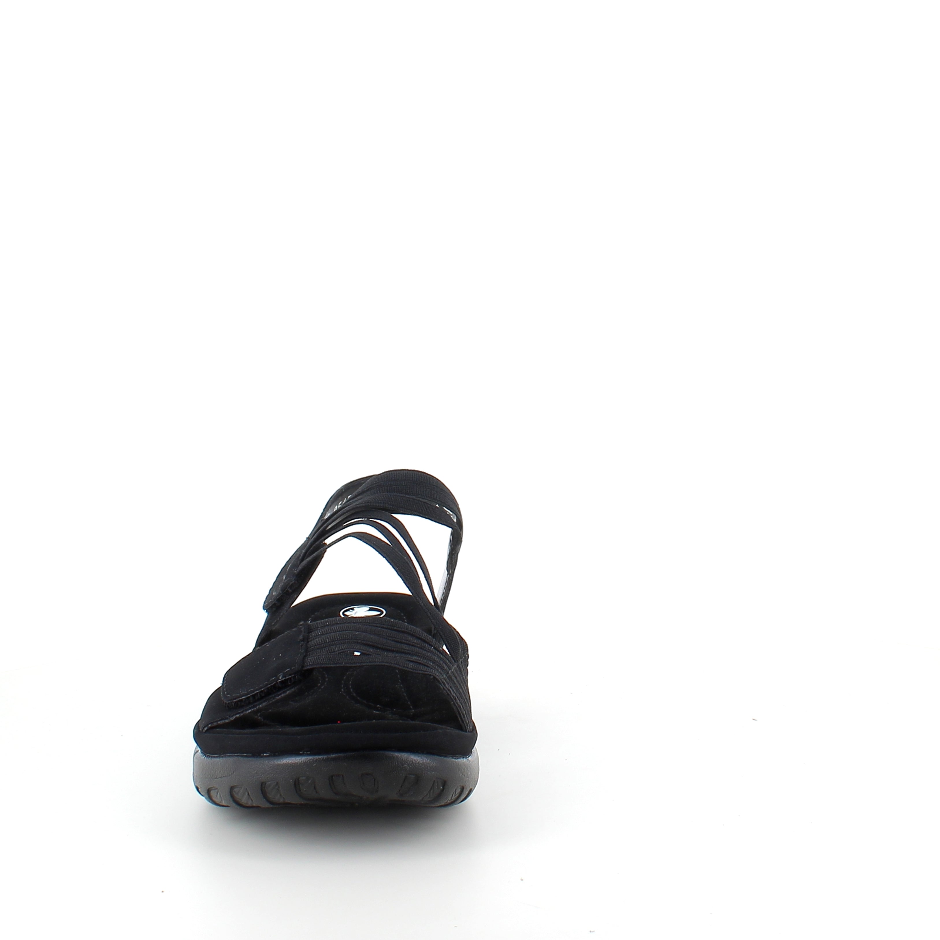 Rieker sandal i svart til dame – lett komfort med myk innersåle & fleksible remmer