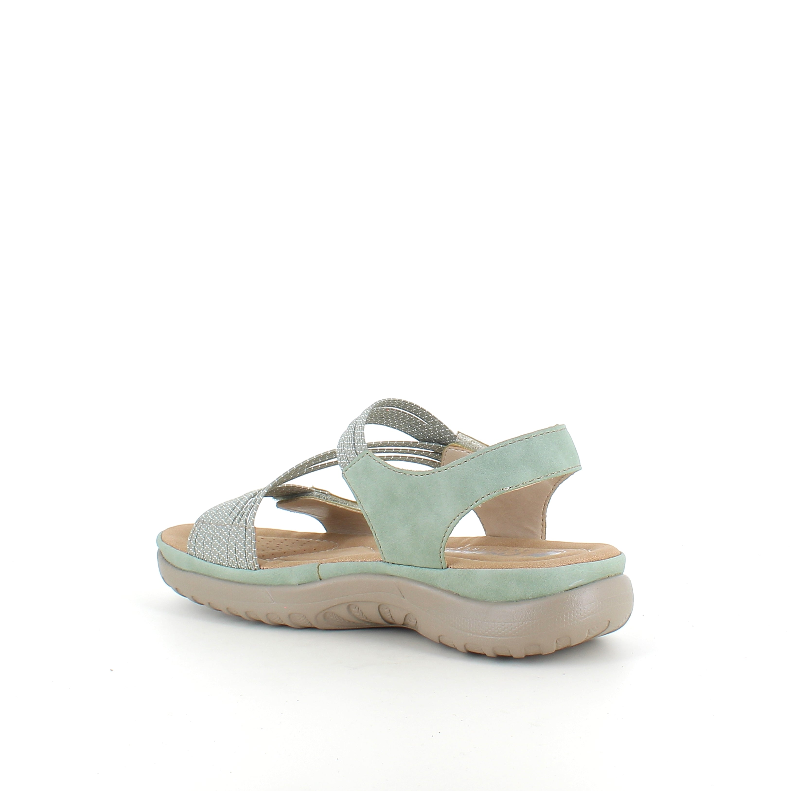 Rieker sandal i grønn til dame – lett komfort med myk innersåle & fleksible stropper