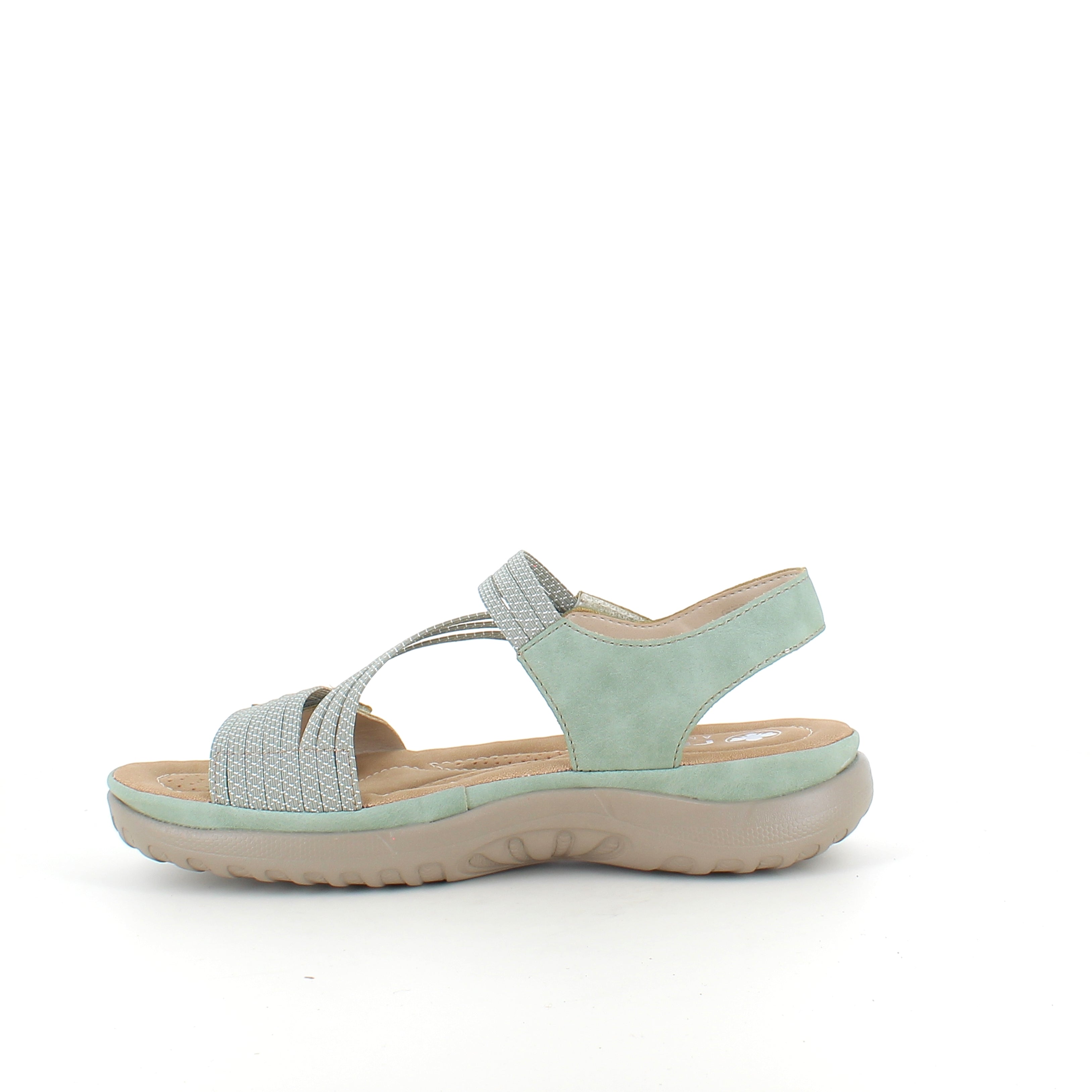 Rieker sandal i grønn til dame – lett komfort med myk innersåle & fleksible stropper
