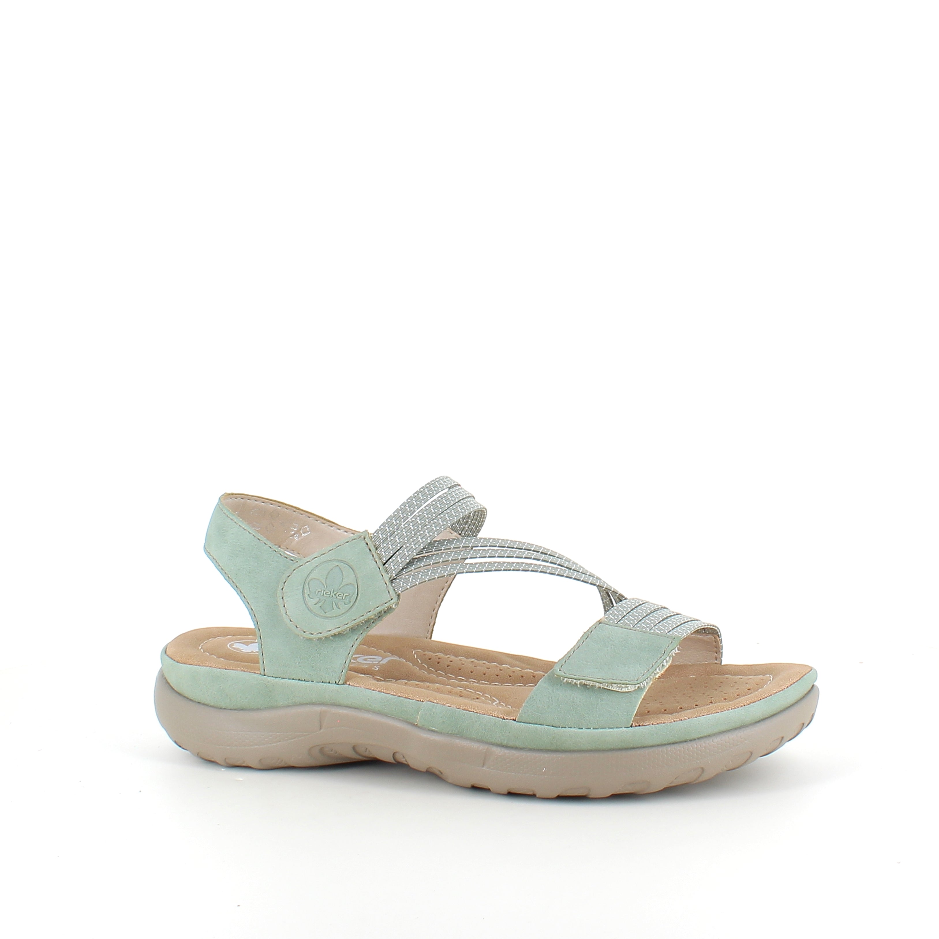 Rieker sandal i grønn til dame – lett komfort med myk innersåle & fleksible stropper