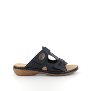 Rieker sandal i sort til dame – elegant slip-on med myk Antistress-komfort