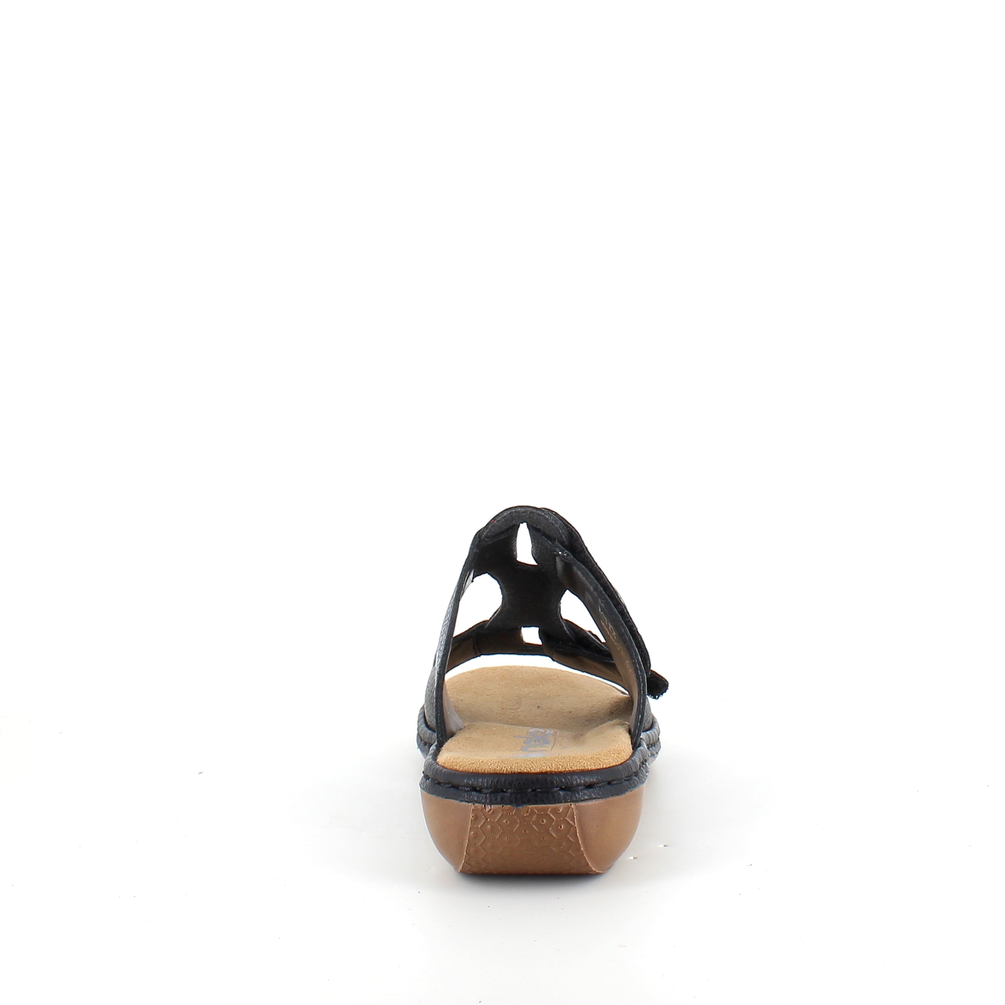 Rieker sandal i sort til dame – elegant slip-on med myk Antistress-komfort