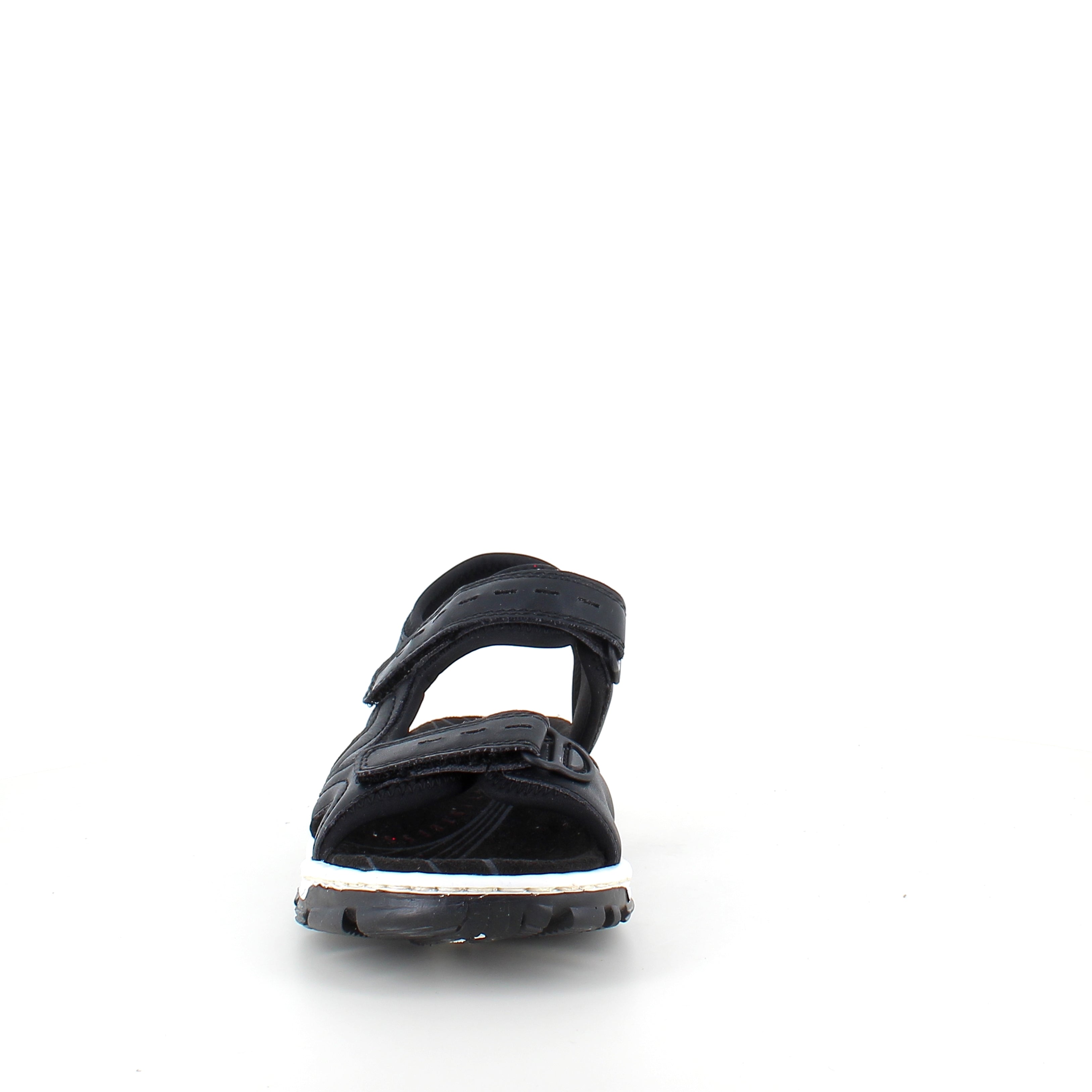Rieker-sandal i svart – støtabsorberende sandal med borrelås