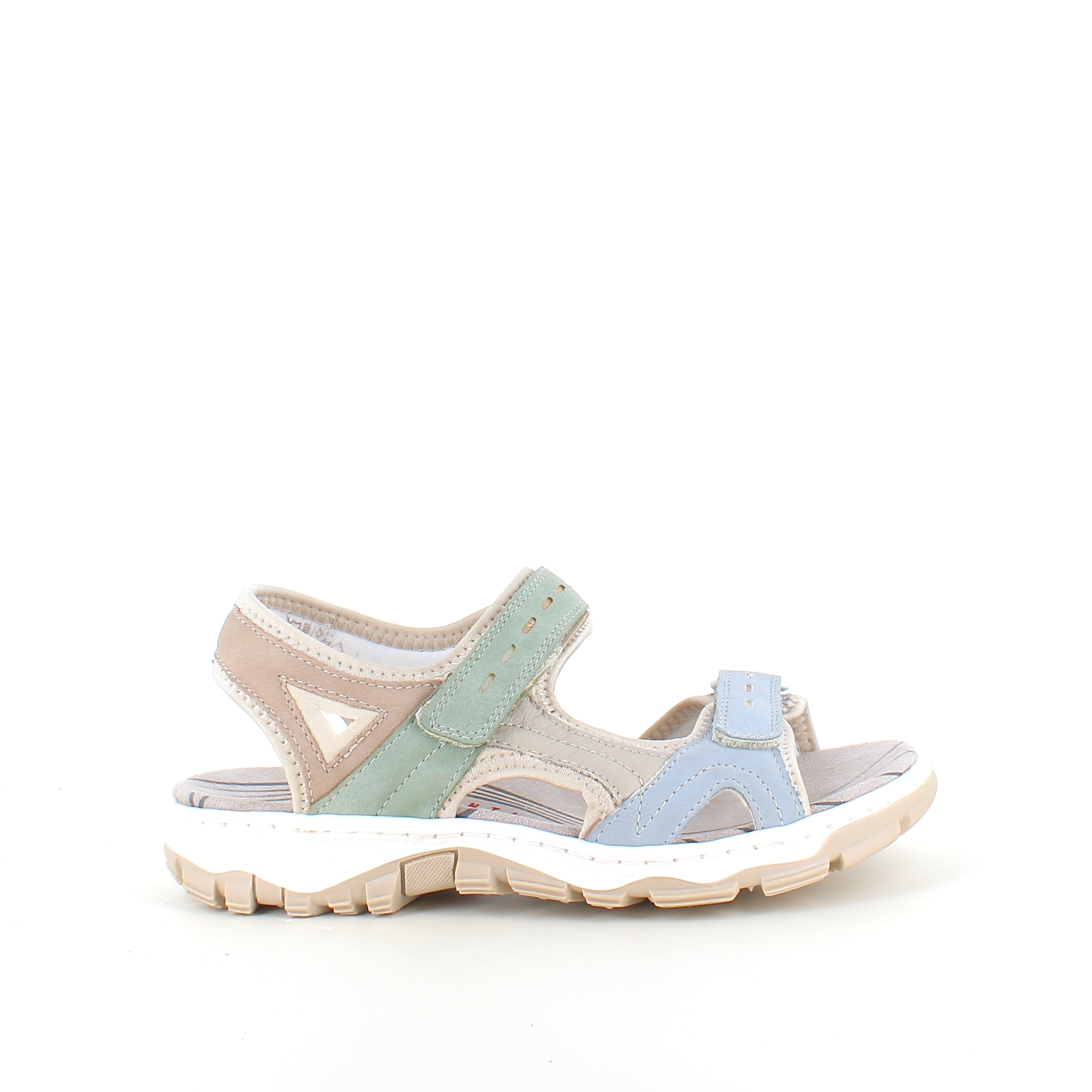 Rieker sandal i multifarget – støtdempende sandal med borrelås