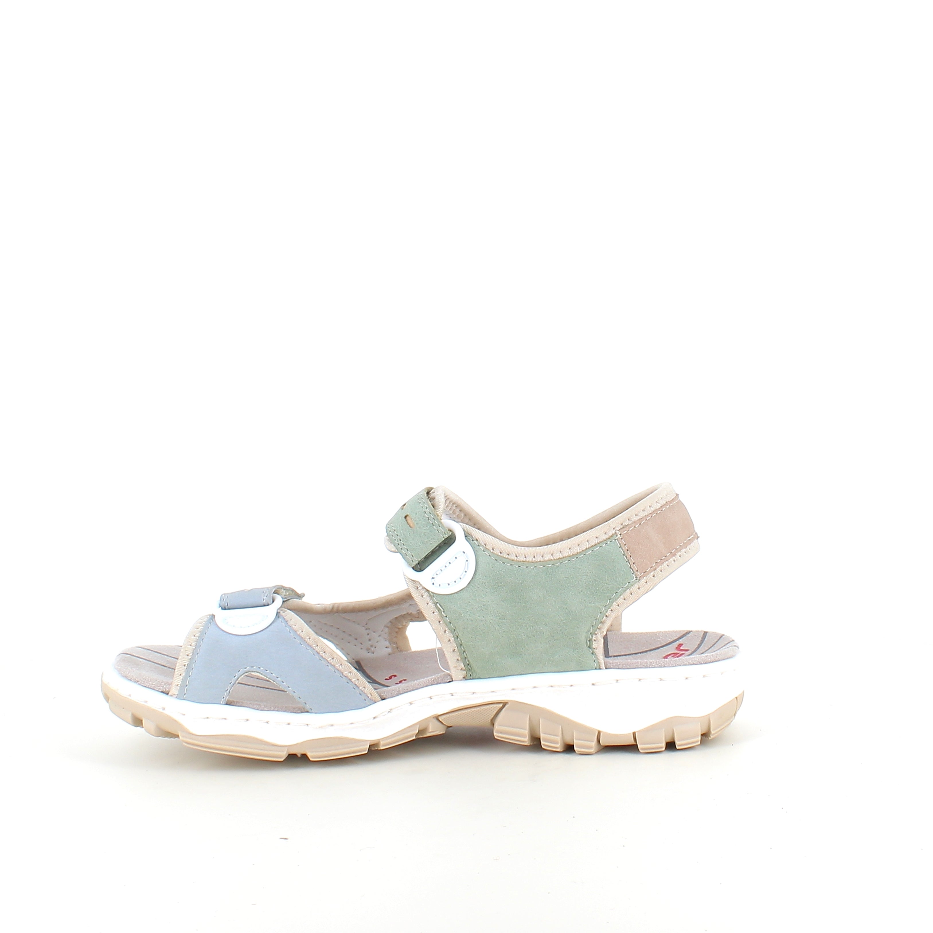 Rieker sandal i multifarget – støtdempende sandal med borrelås