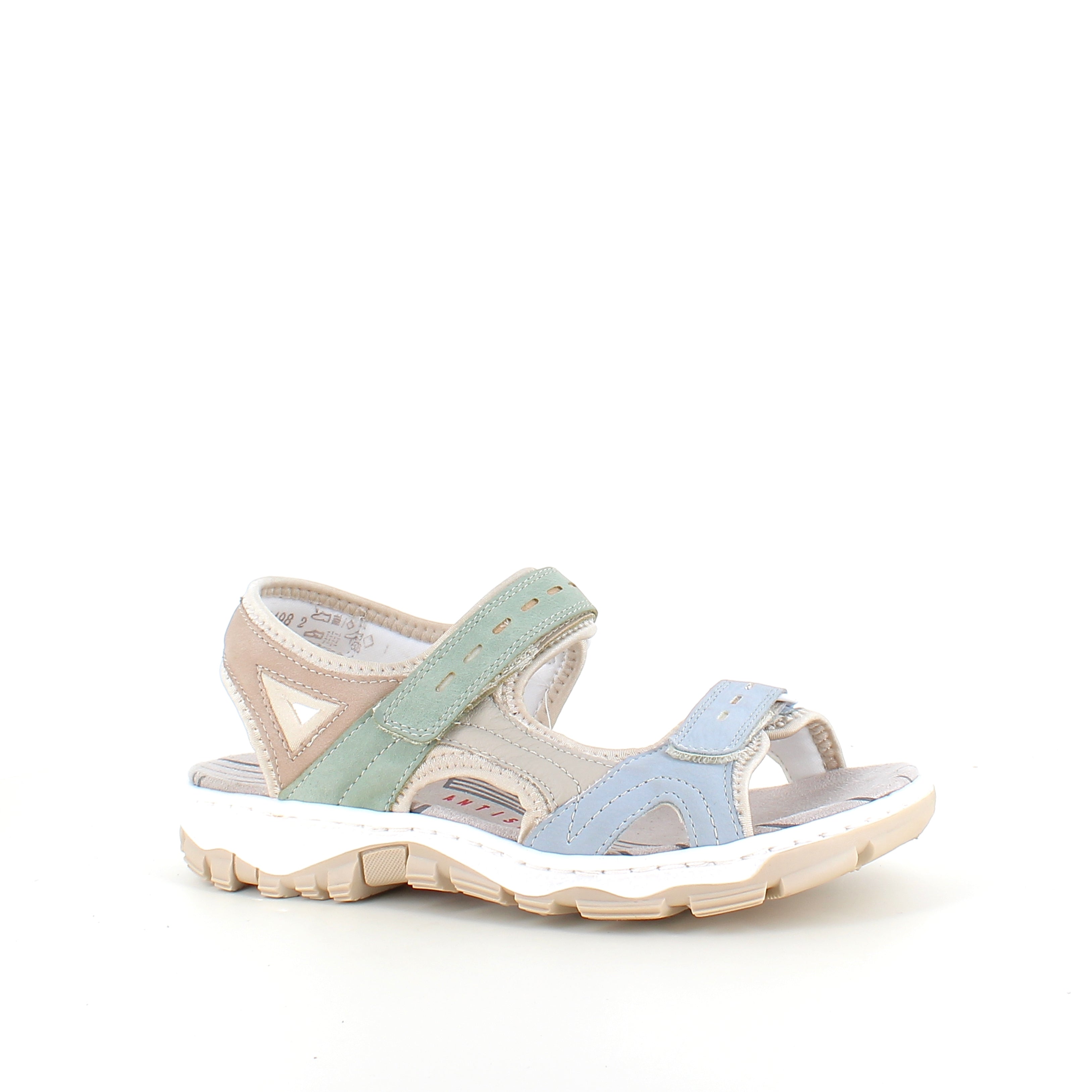 Rieker sandal i multifarget – støtdempende sandal med borrelås