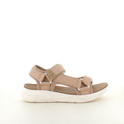 Taupe komfortabel sandal med justerbare remmer og lett støtdemping