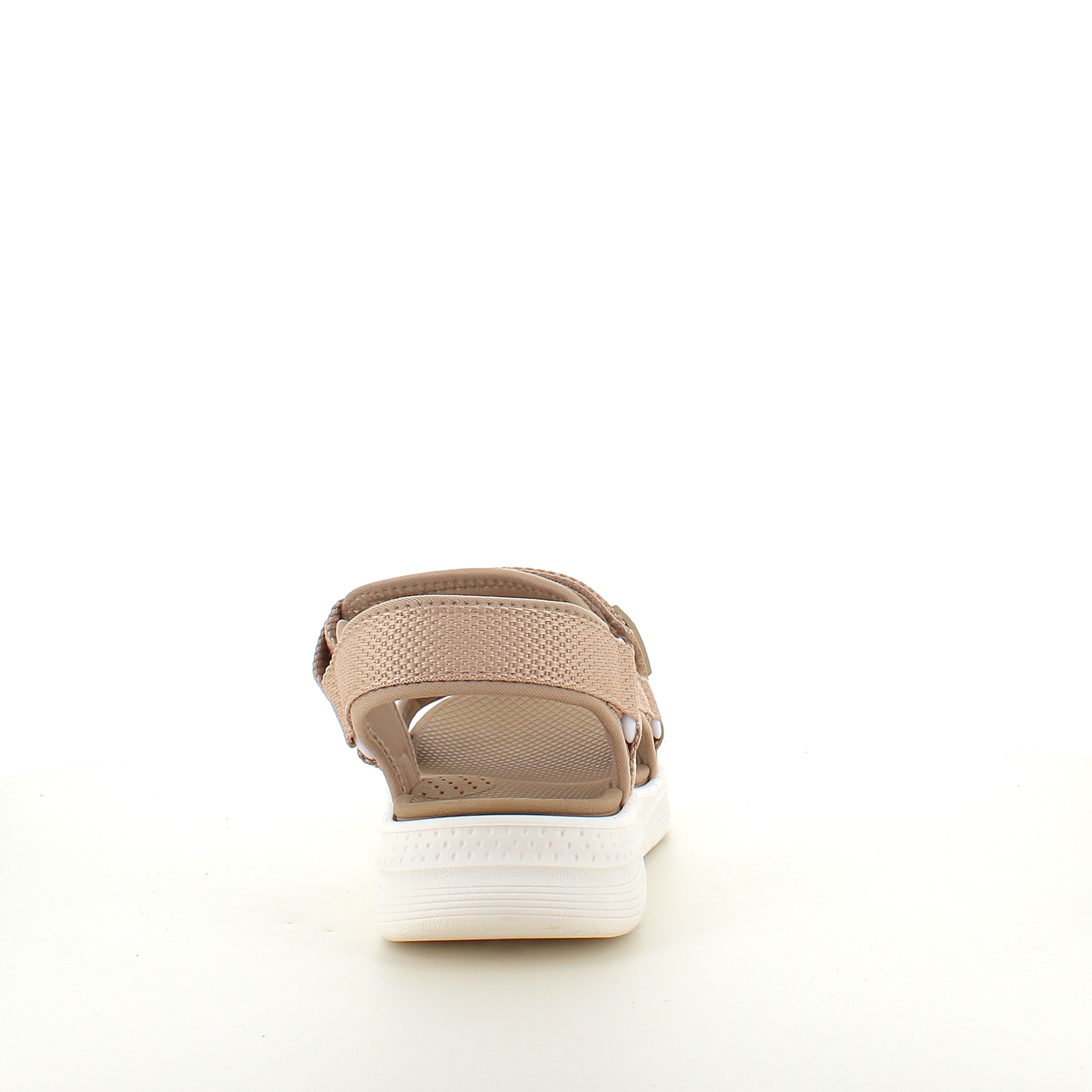 Taupe komfortabel sandal med justerbare remmer og lett støtdemping