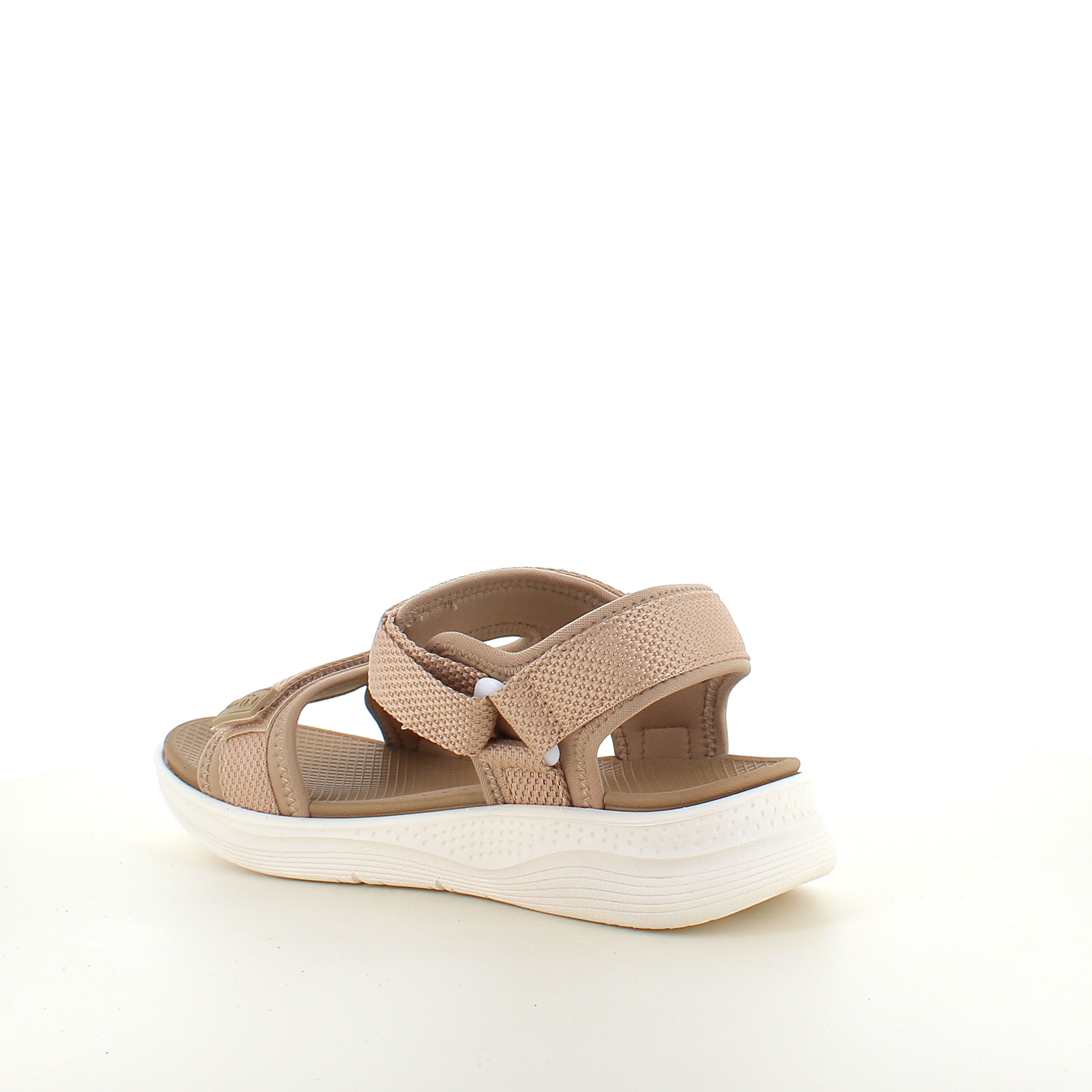 Taupe komfortabel sandal med justerbare remmer og lett støtdemping