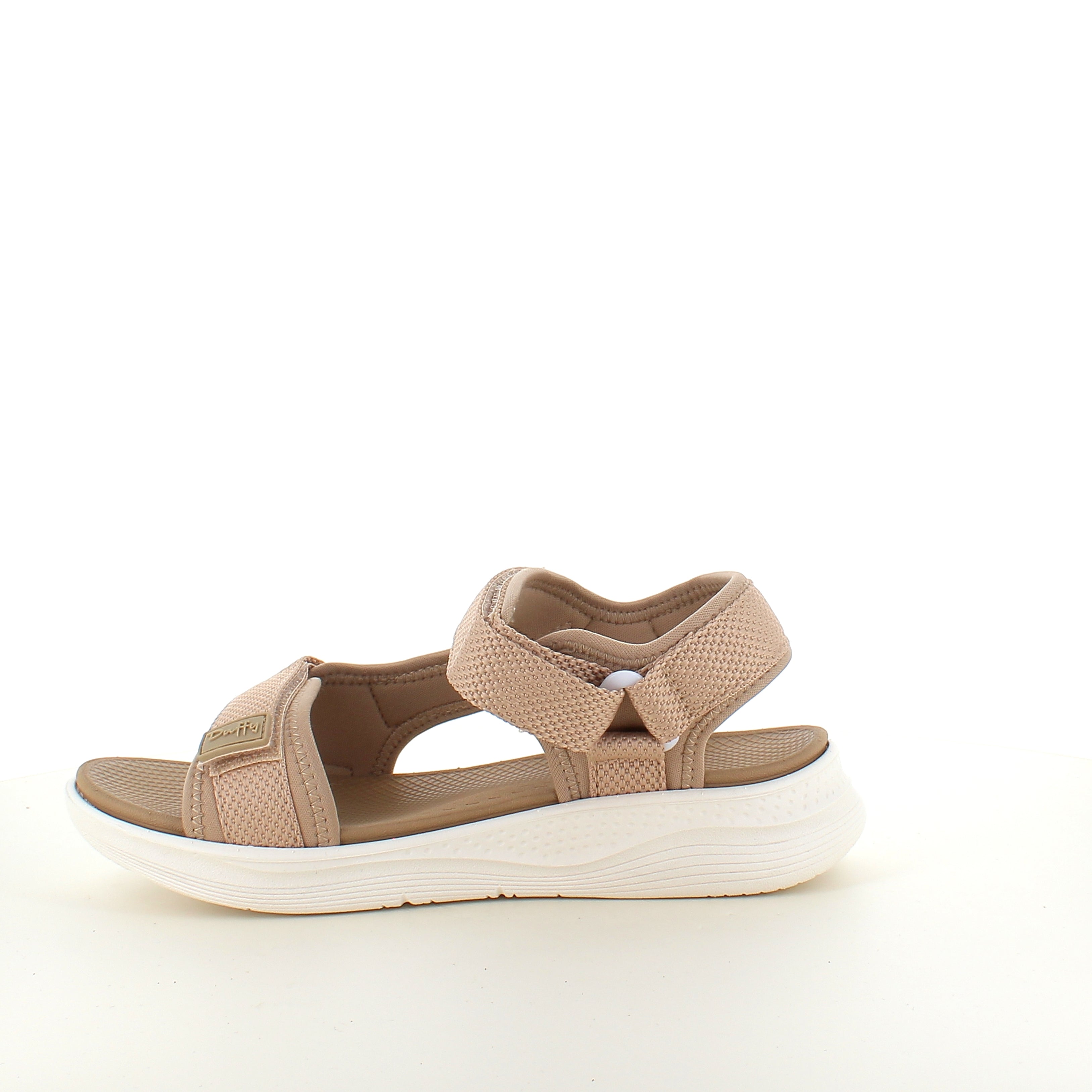 Taupe komfortabel sandal med justerbare remmer og lett støtdemping