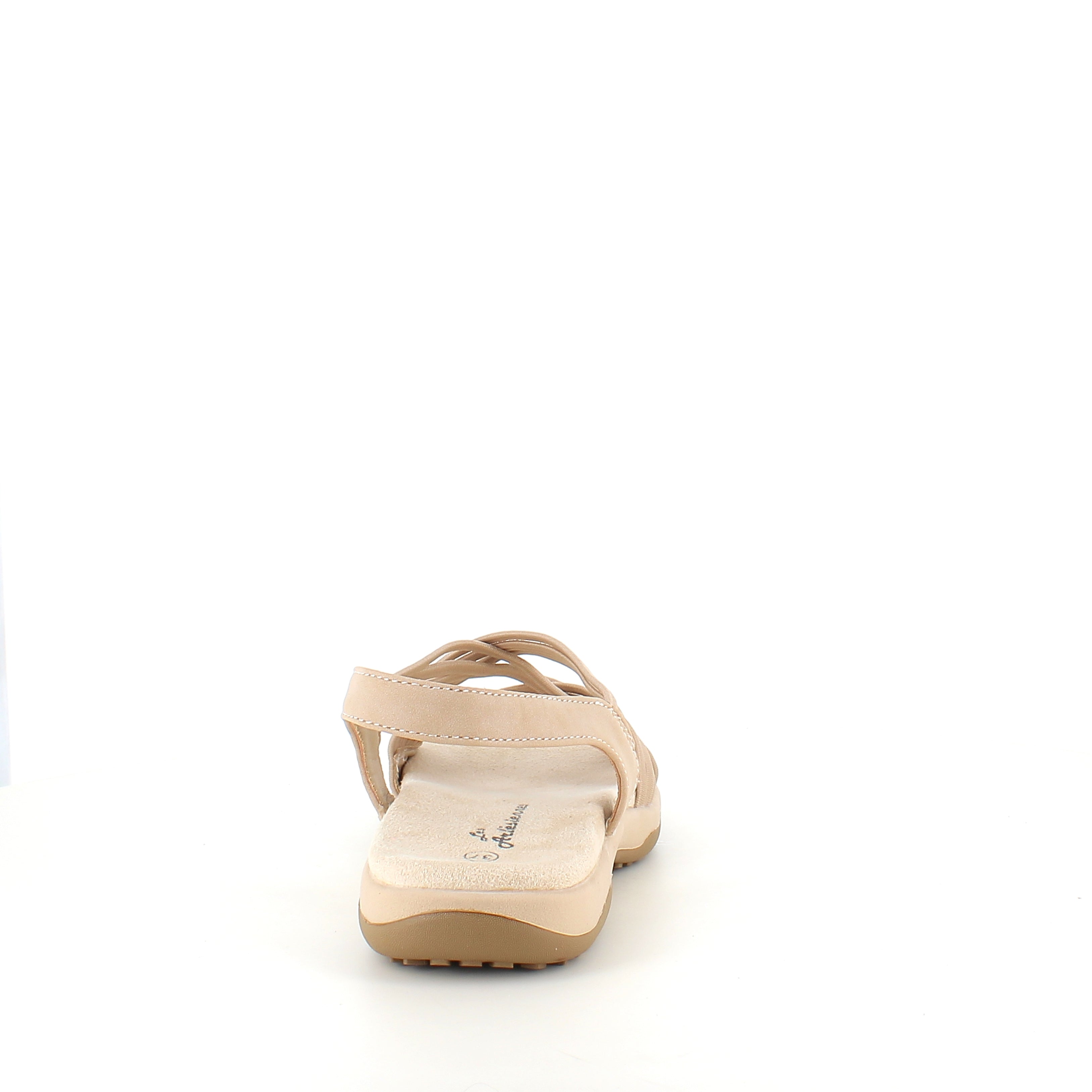 Beige sandal med elastiske remmer – lett & feminin med myk skumsåle