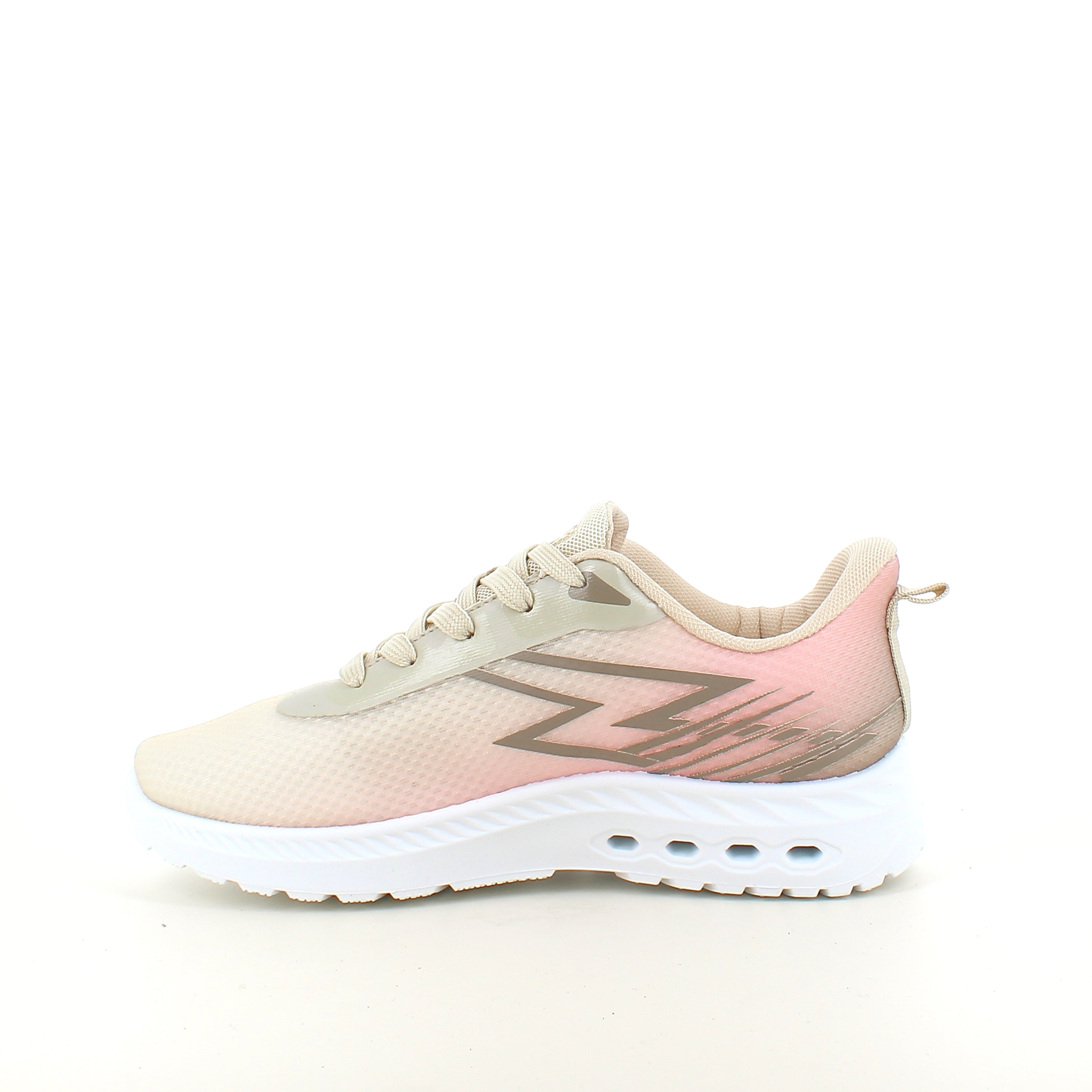 Beige lette sneakers i mesh med støtdempende såle