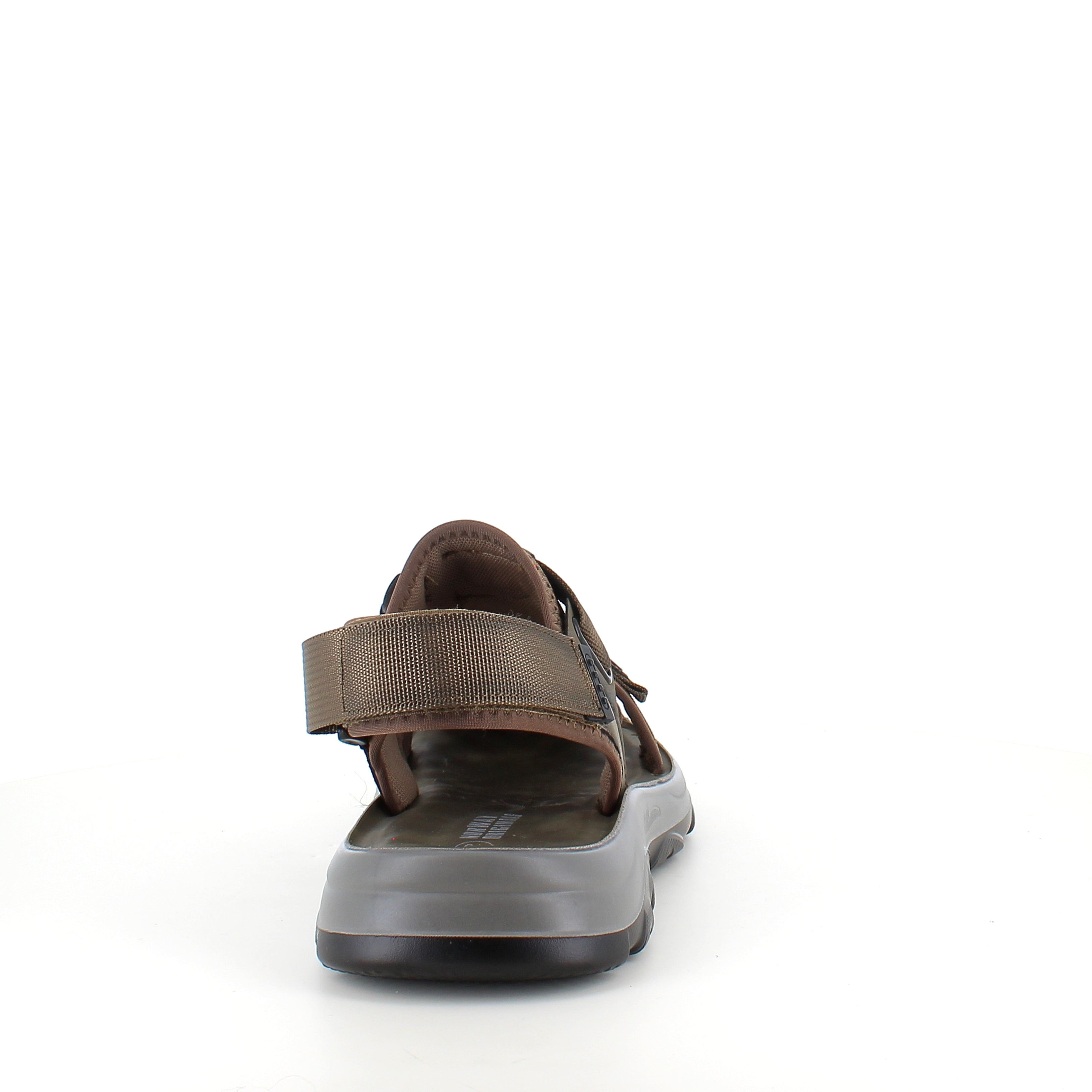 Lukket herresandal i softshell – mørkegrønn sandal med justerbare remmer