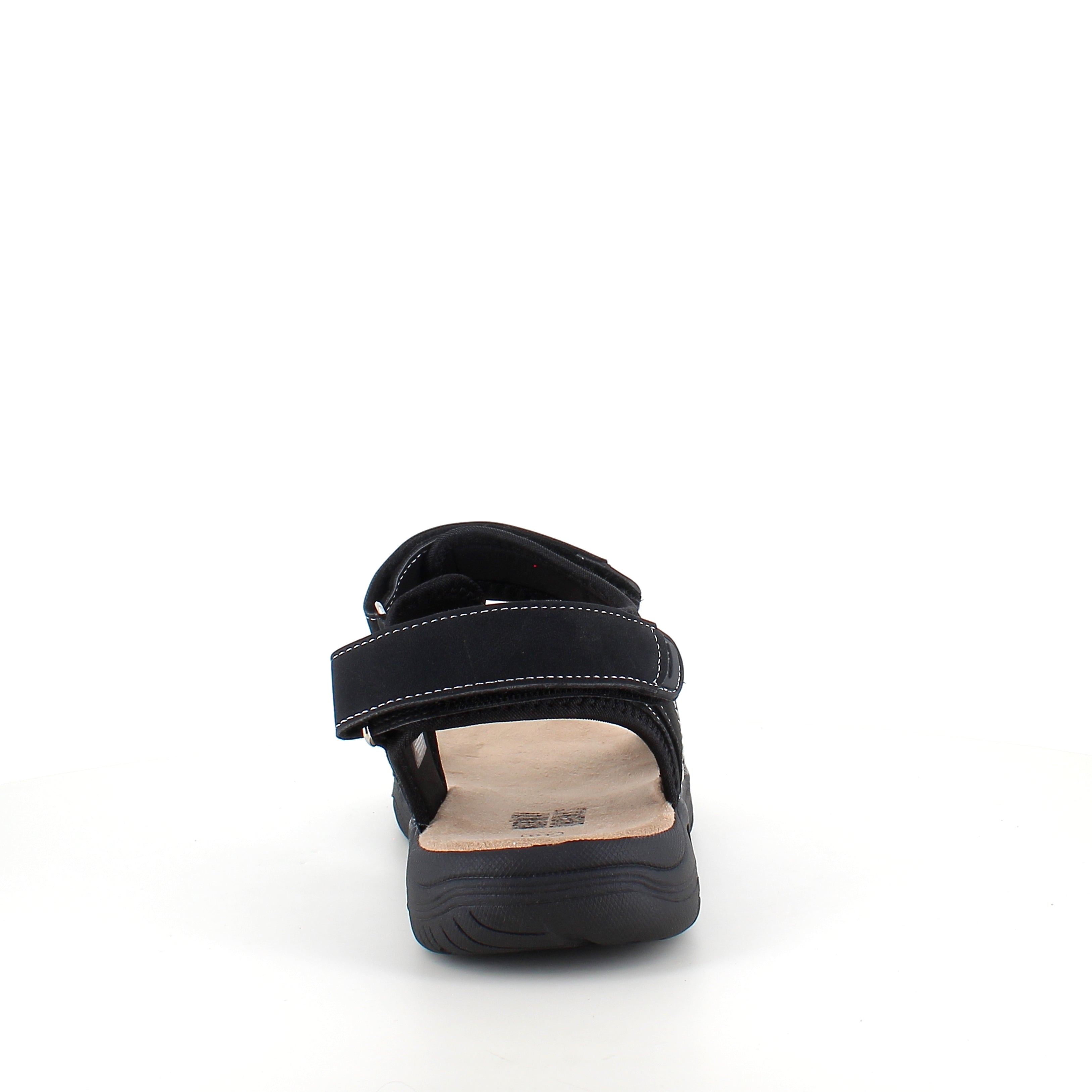 Herresandal med 3 velcroremmer – svart sandal med god bredde