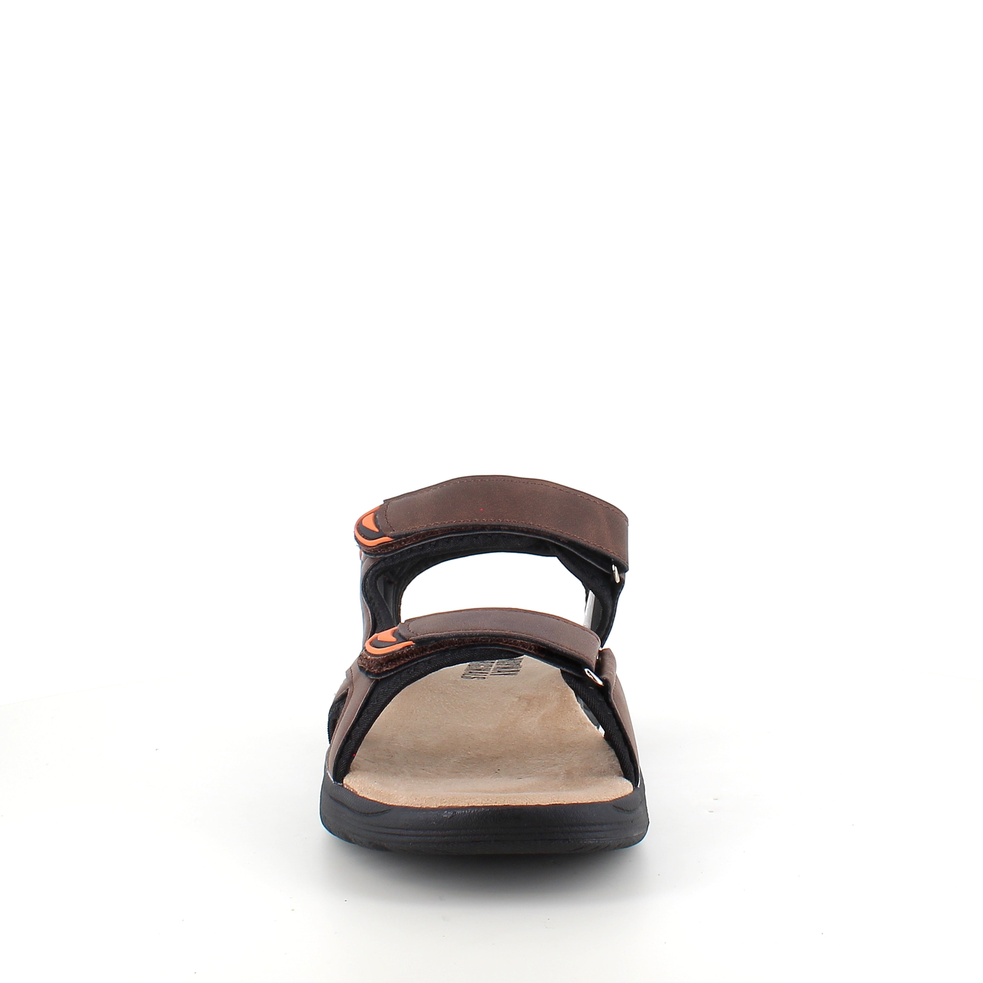 Herresandal med 3 borrelåsremmer – brun sandal med god bredde