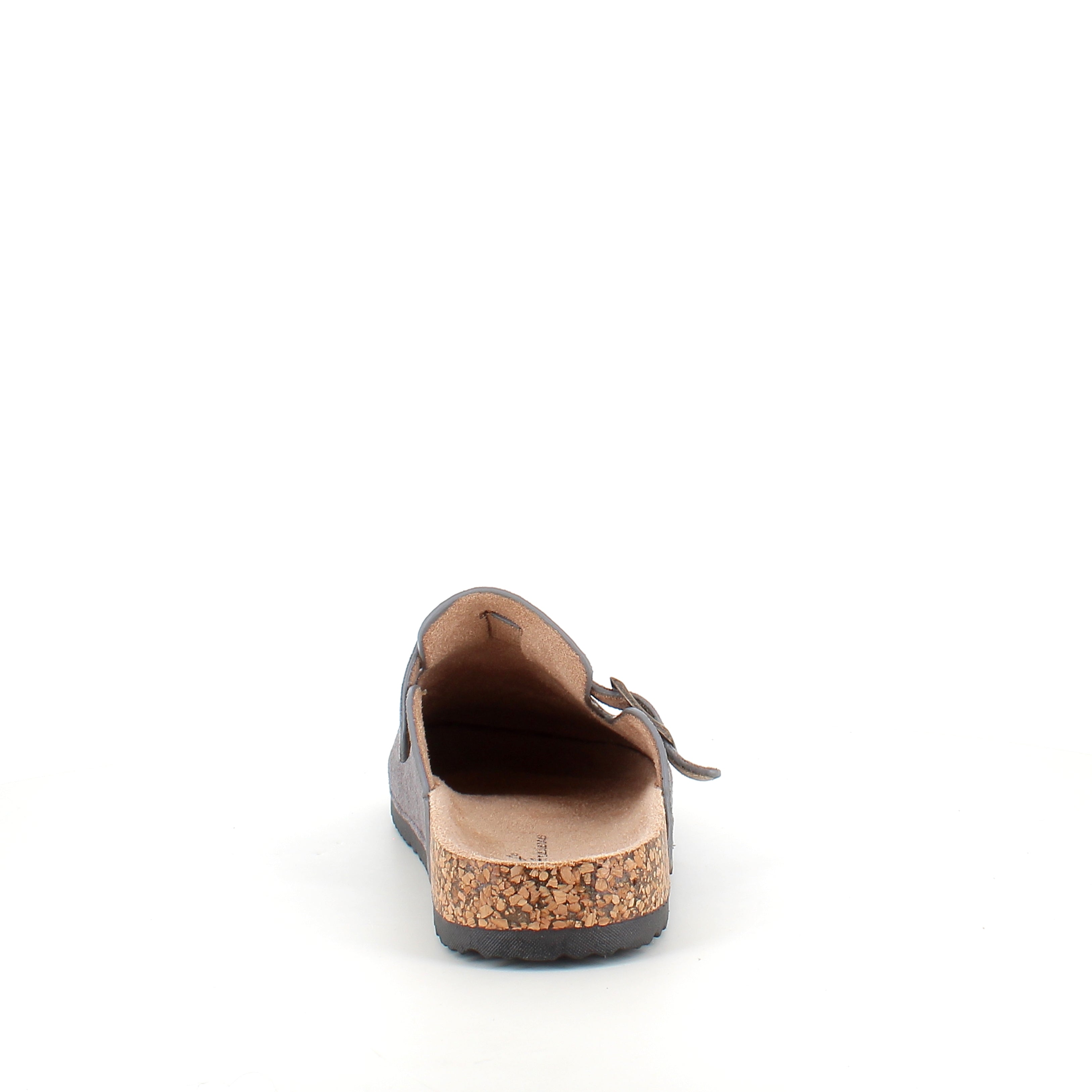 Grå slip-on sandal i tekstil – enkel og stilren modell