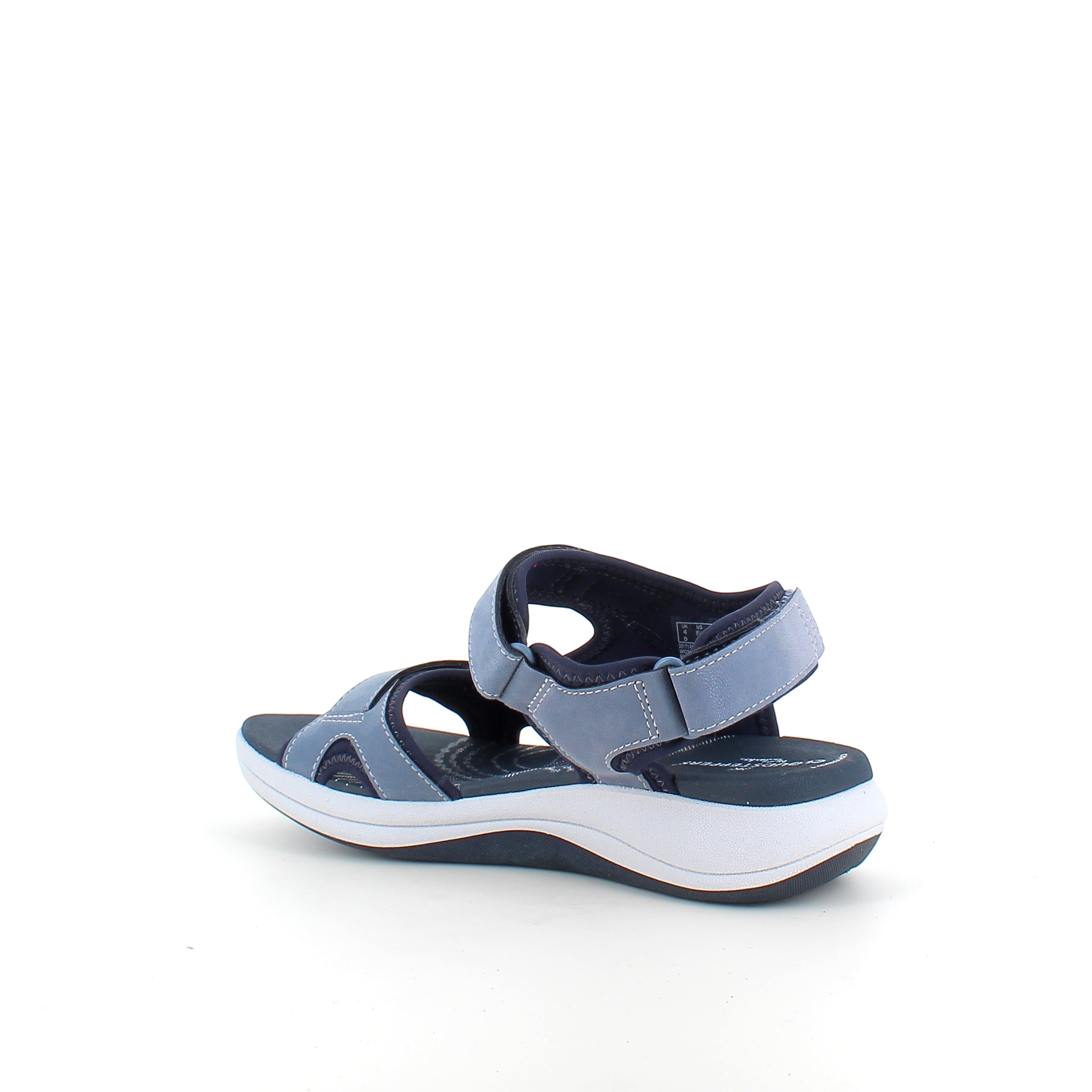 Clarks Cloudsteppers sandal i blå – myk & støttende sandal for aktive dager