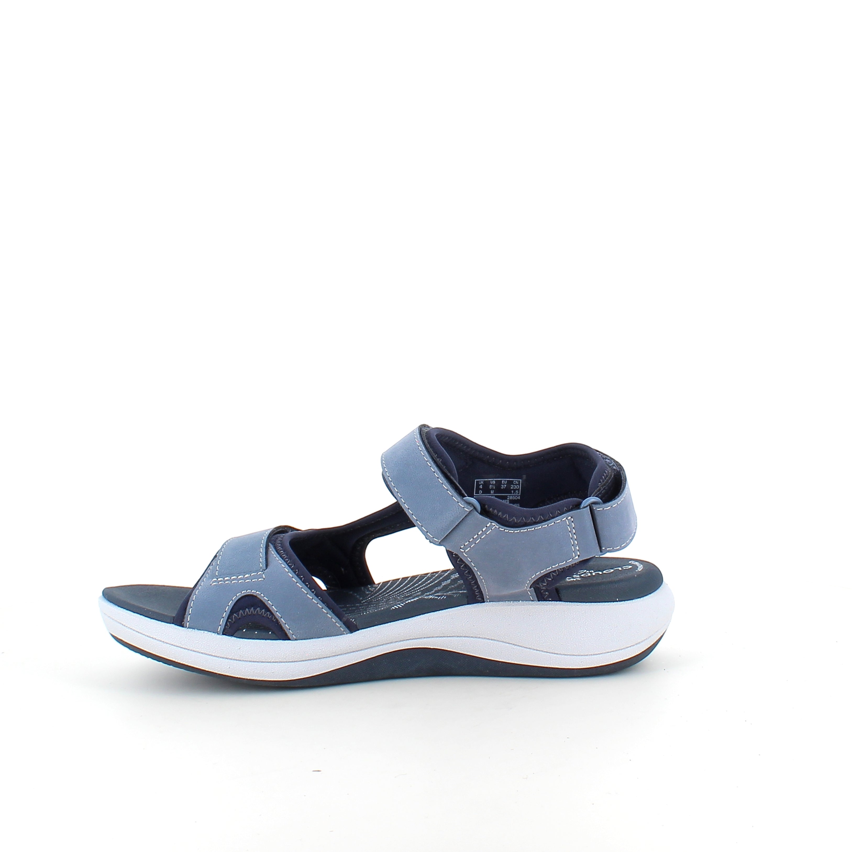 Clarks Cloudsteppers sandal i blå – myk & støttende sandal for aktive dager