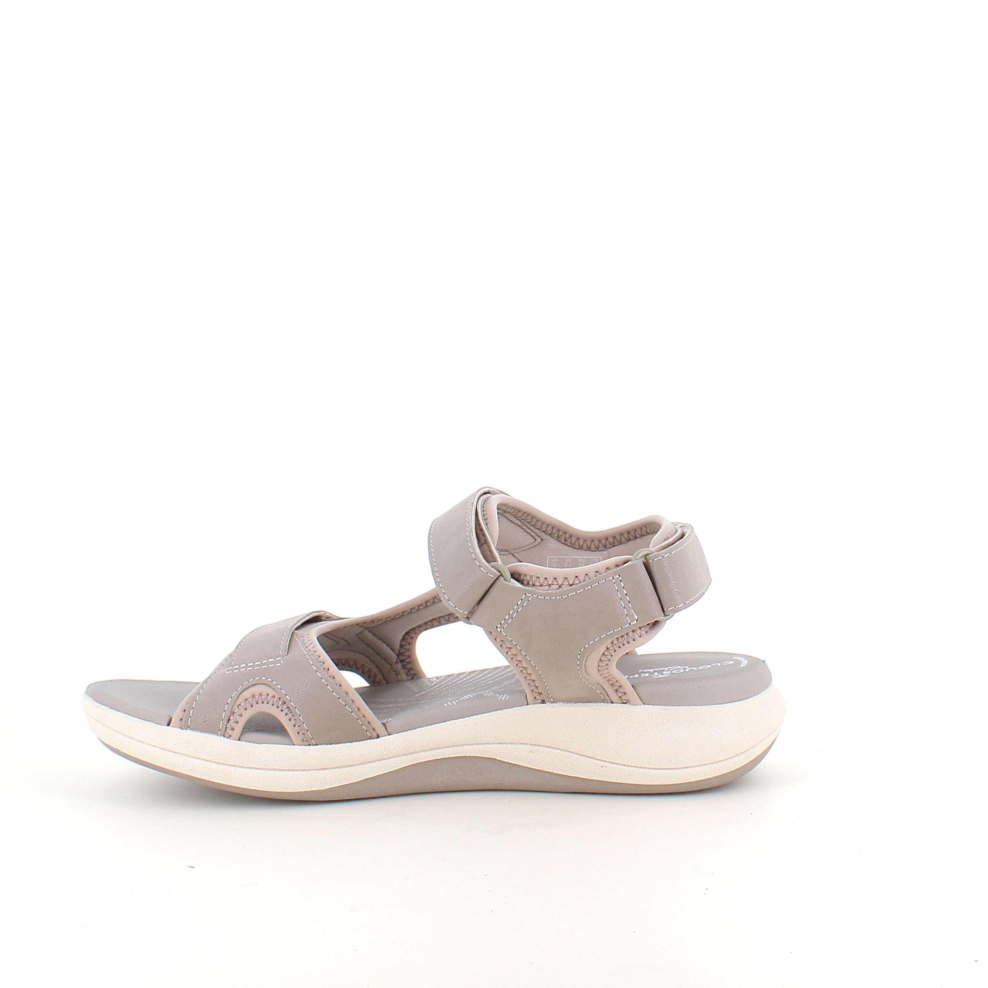 Clarks Cloudsteppers sandal i grå – lett & støttende komfort til hverdagen