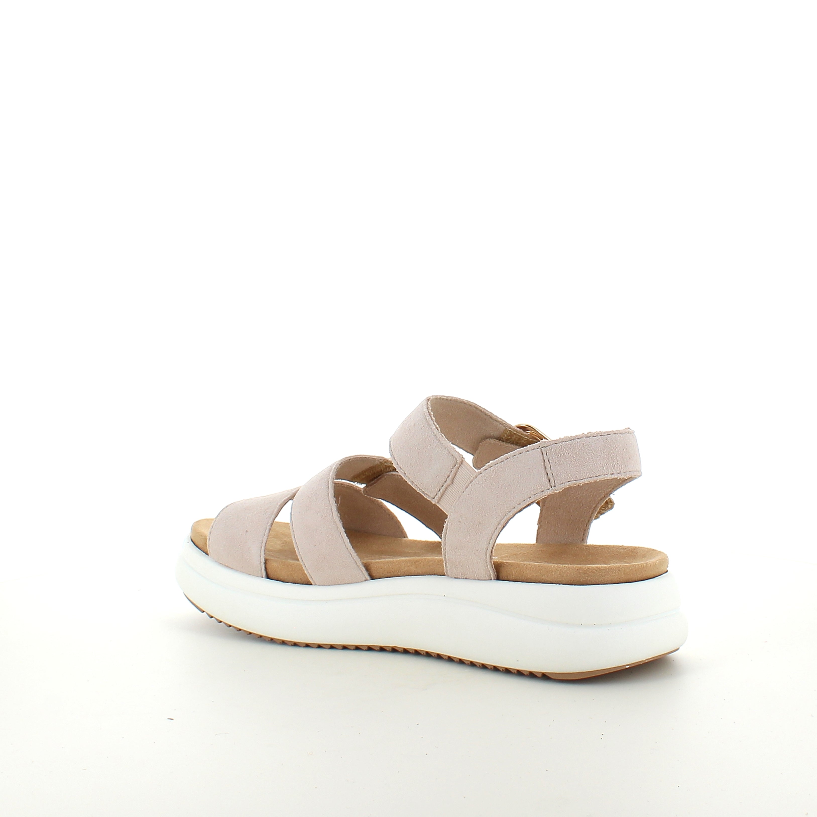 Remonte sandal i beige med hvit bunn – komfort og fleksibilitet opptil str. 45