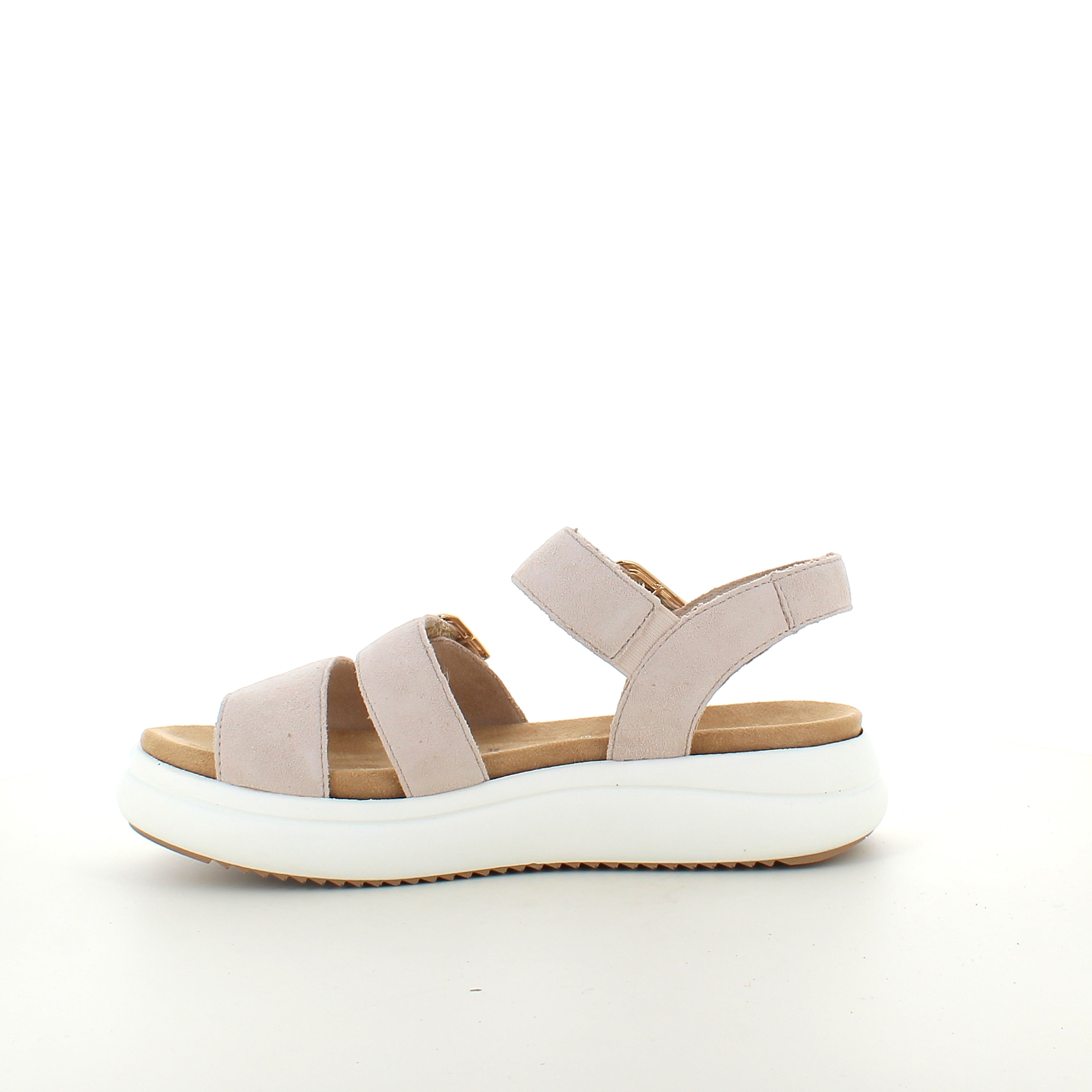 Remonte sandal i beige med hvit bunn – komfort og fleksibilitet opptil str. 45