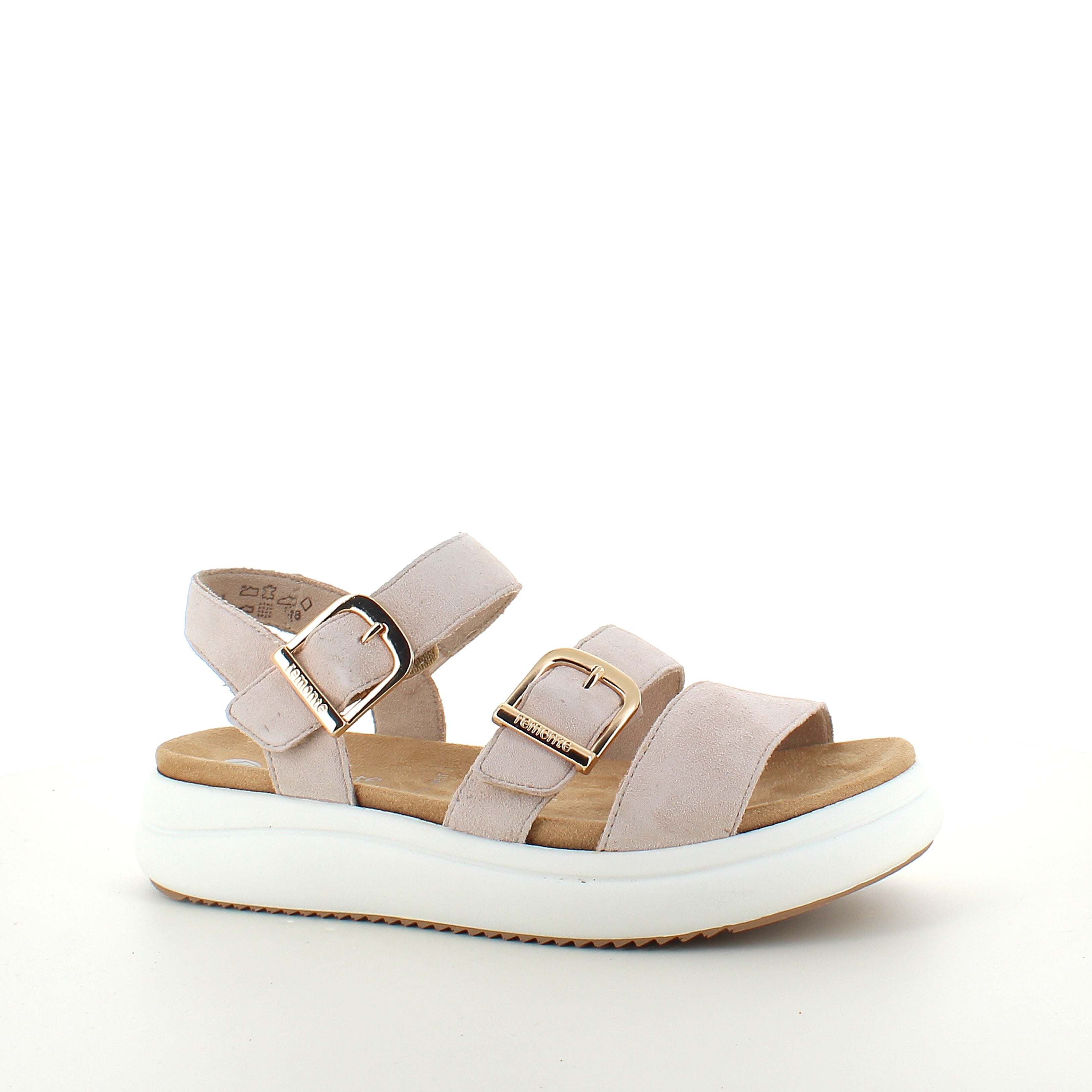 Remonte sandal i beige med hvit bunn – komfort og fleksibilitet opptil str. 45
