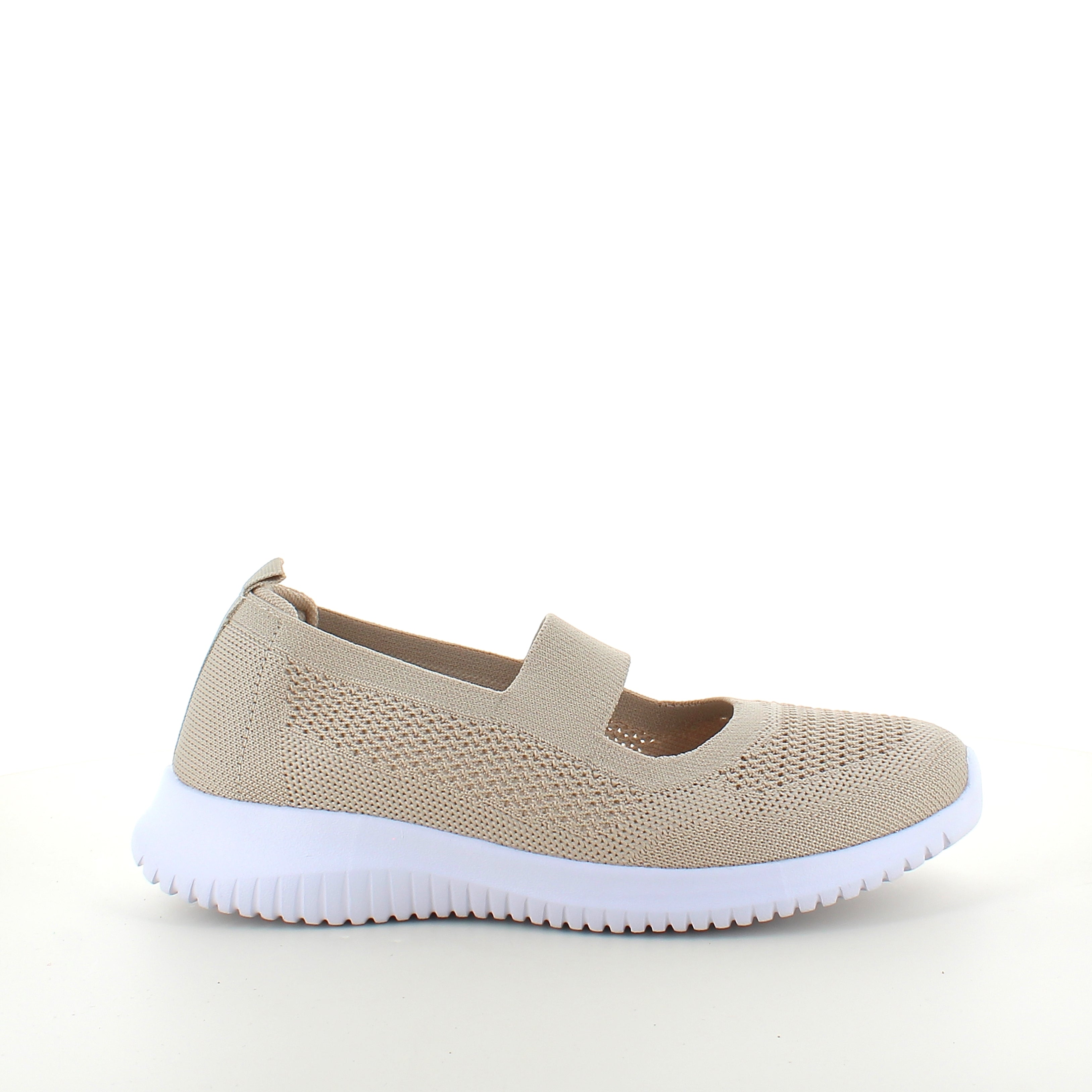 Beige slip-on-ballerina fra Endurance med støtdemping og fleksibel komfort