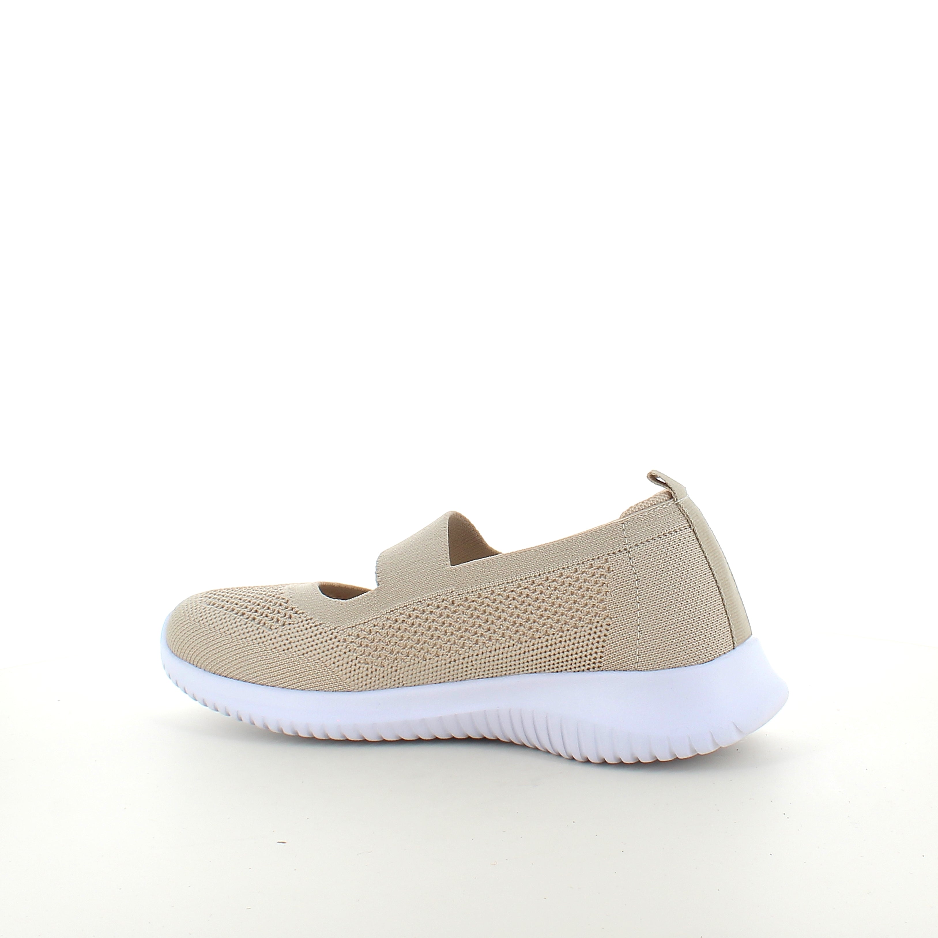 Beige slip-on-ballerina fra Endurance med støtdemping og fleksibel komfort
