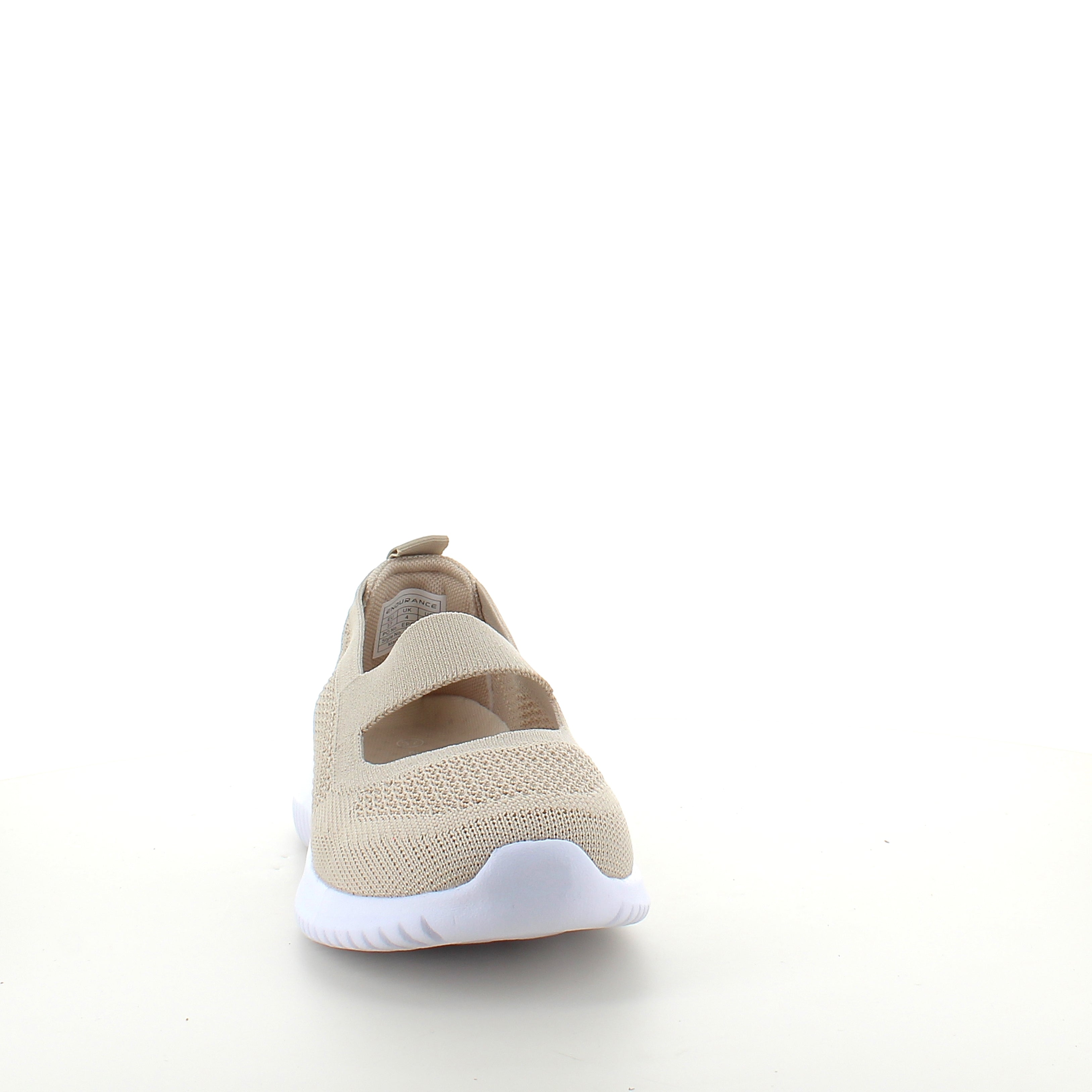 Beige slip-on-ballerina fra Endurance med støtdemping og fleksibel komfort