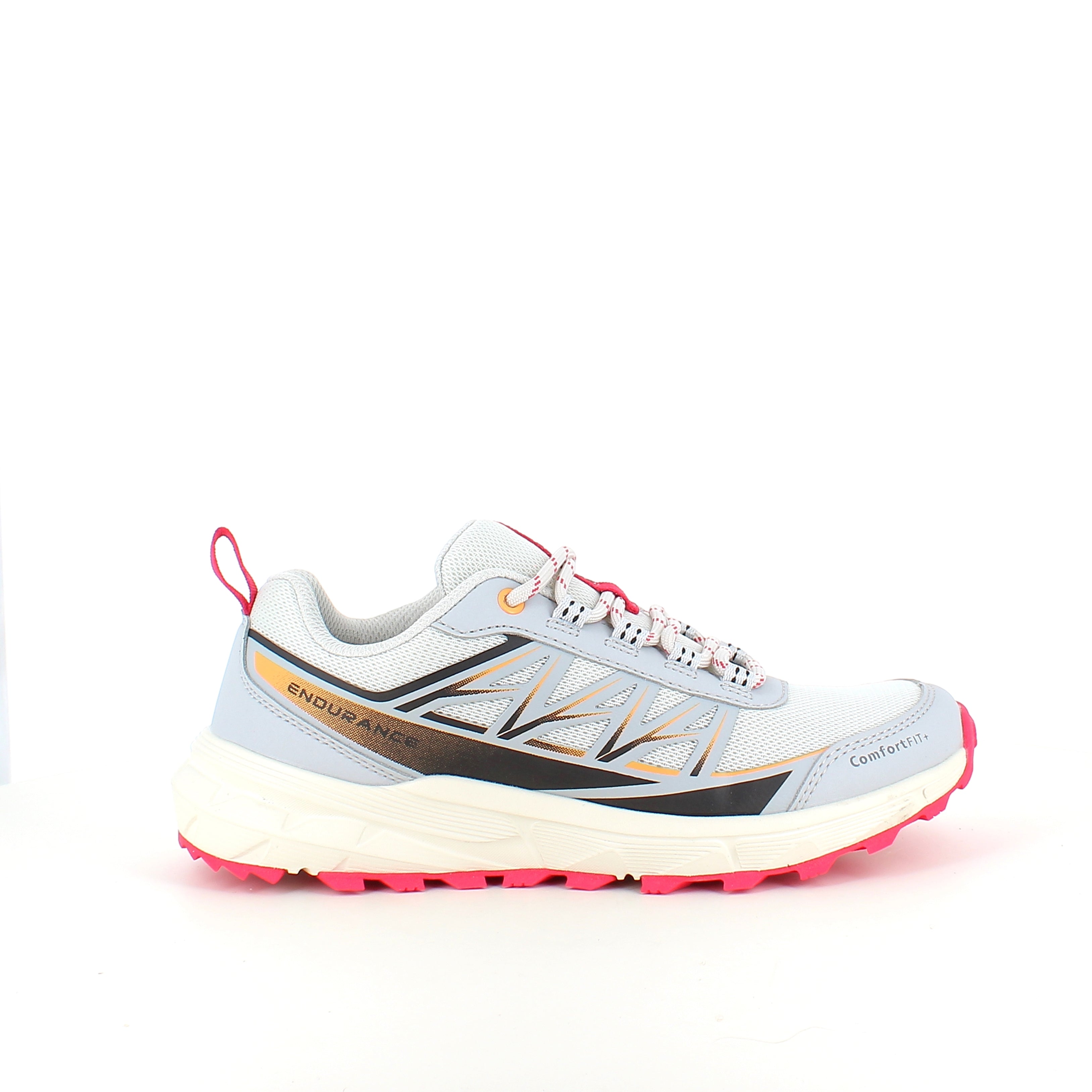 Endurance Fadell W Shoes – Lett og pustende sneaker i Glacier Grey med rosa detaljer