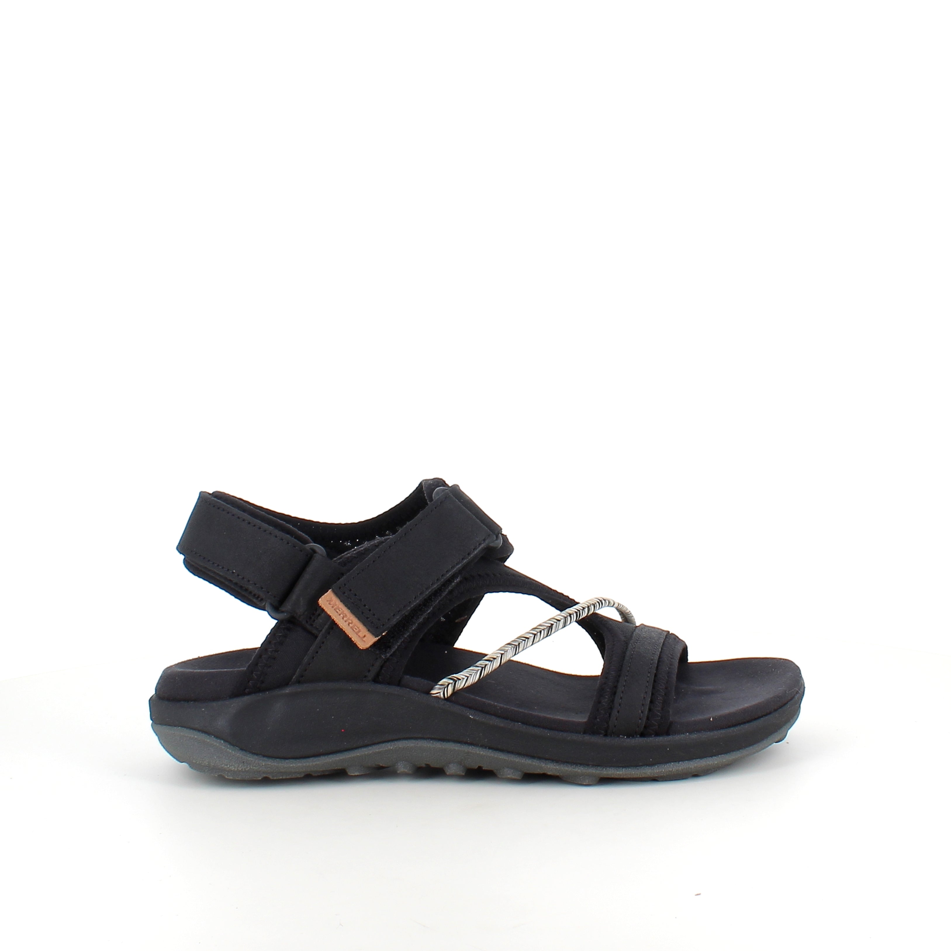 Svart Merrell-sandal – lett og komfortabel med justerbar passform