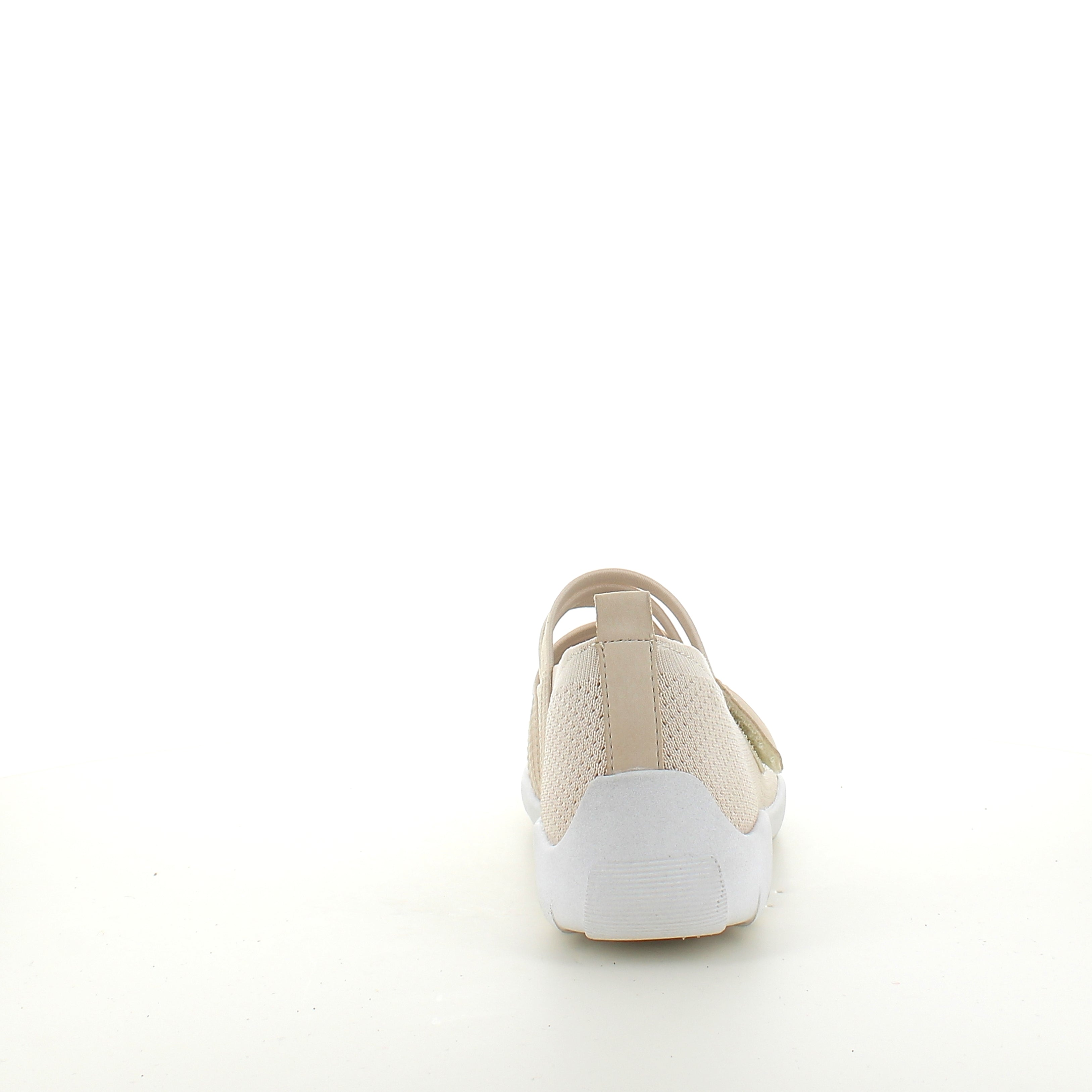 Beige Remonte ballerina med borrelåsrem – lett & støtabsorberende opptil str. 45