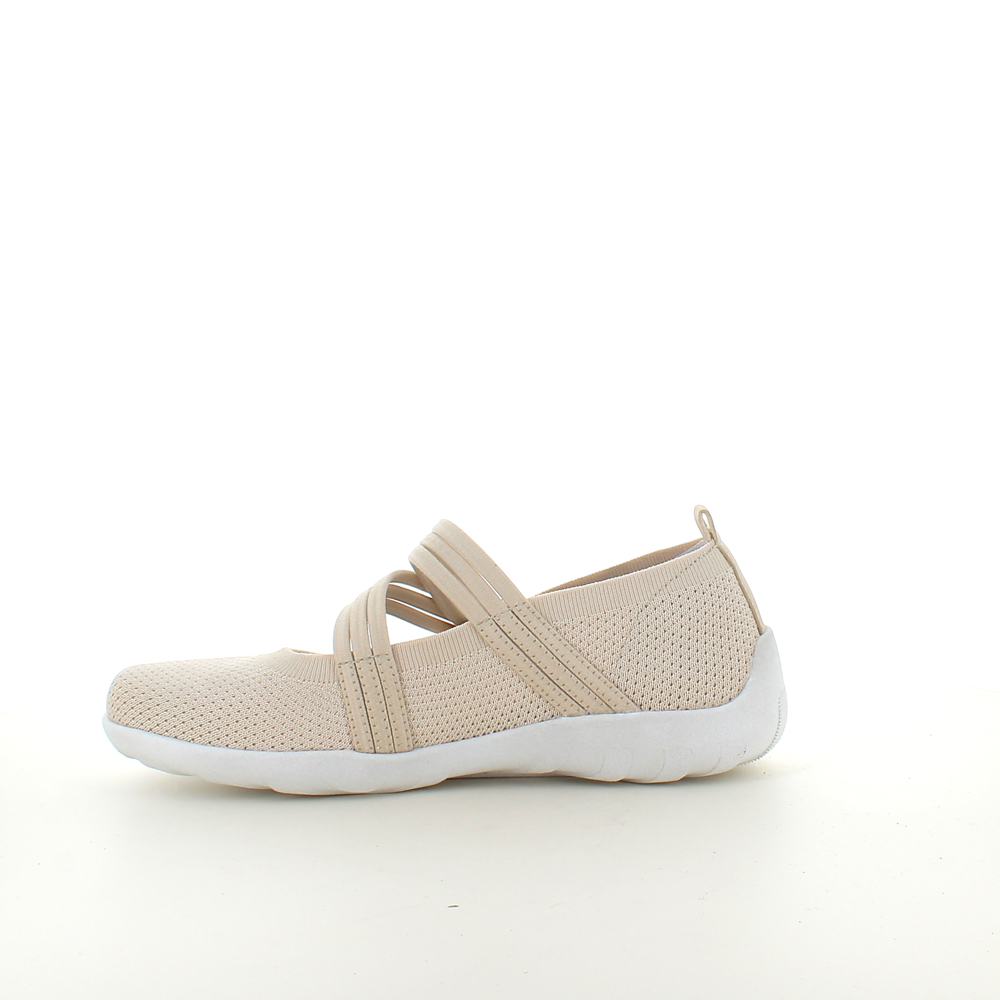 Beige Remonte ballerina med borrelåsrem – lett & støtabsorberende opptil str. 45