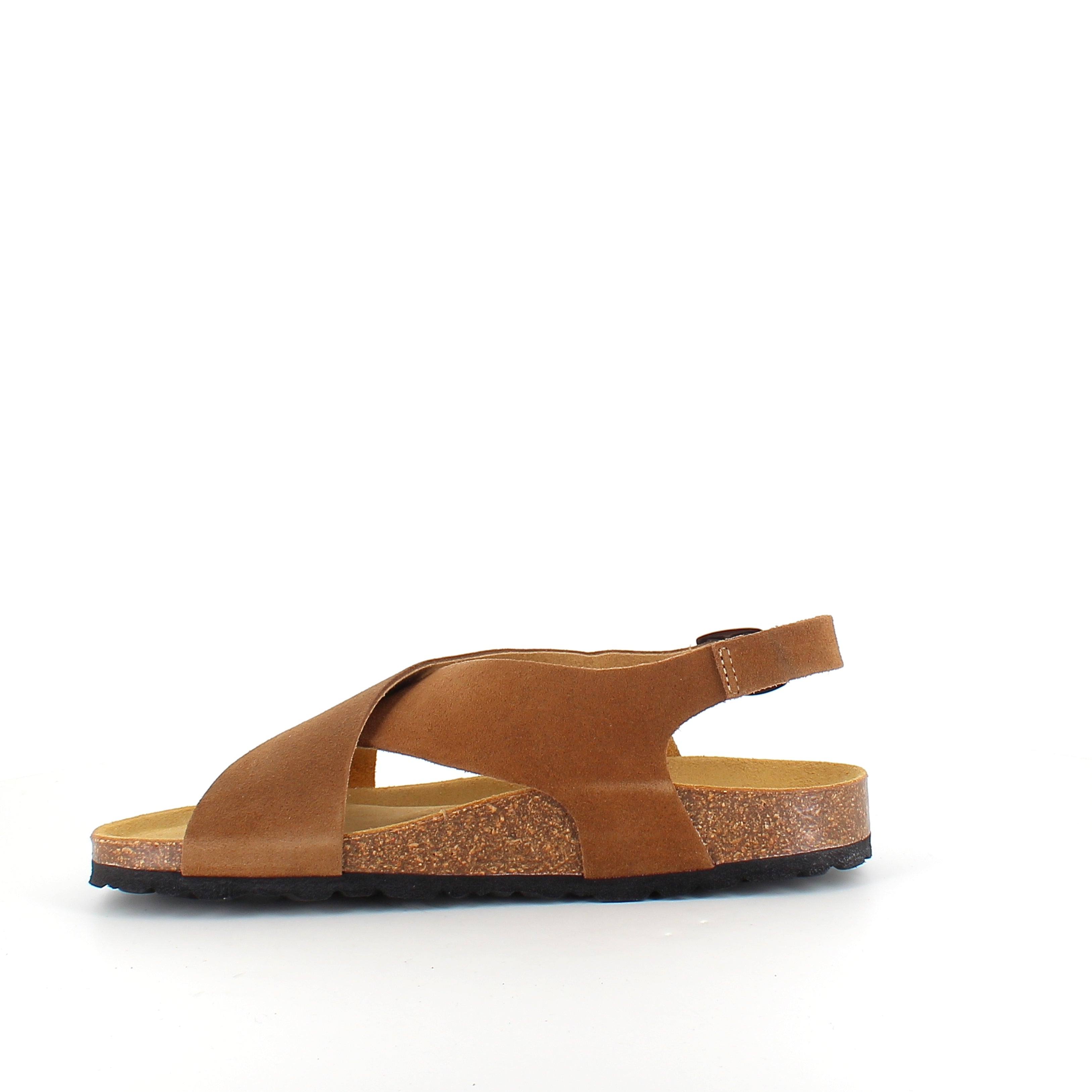 Serraje Roble – brun sandal med kryssremmer og ankelrem | Sykepleiebutikk.no