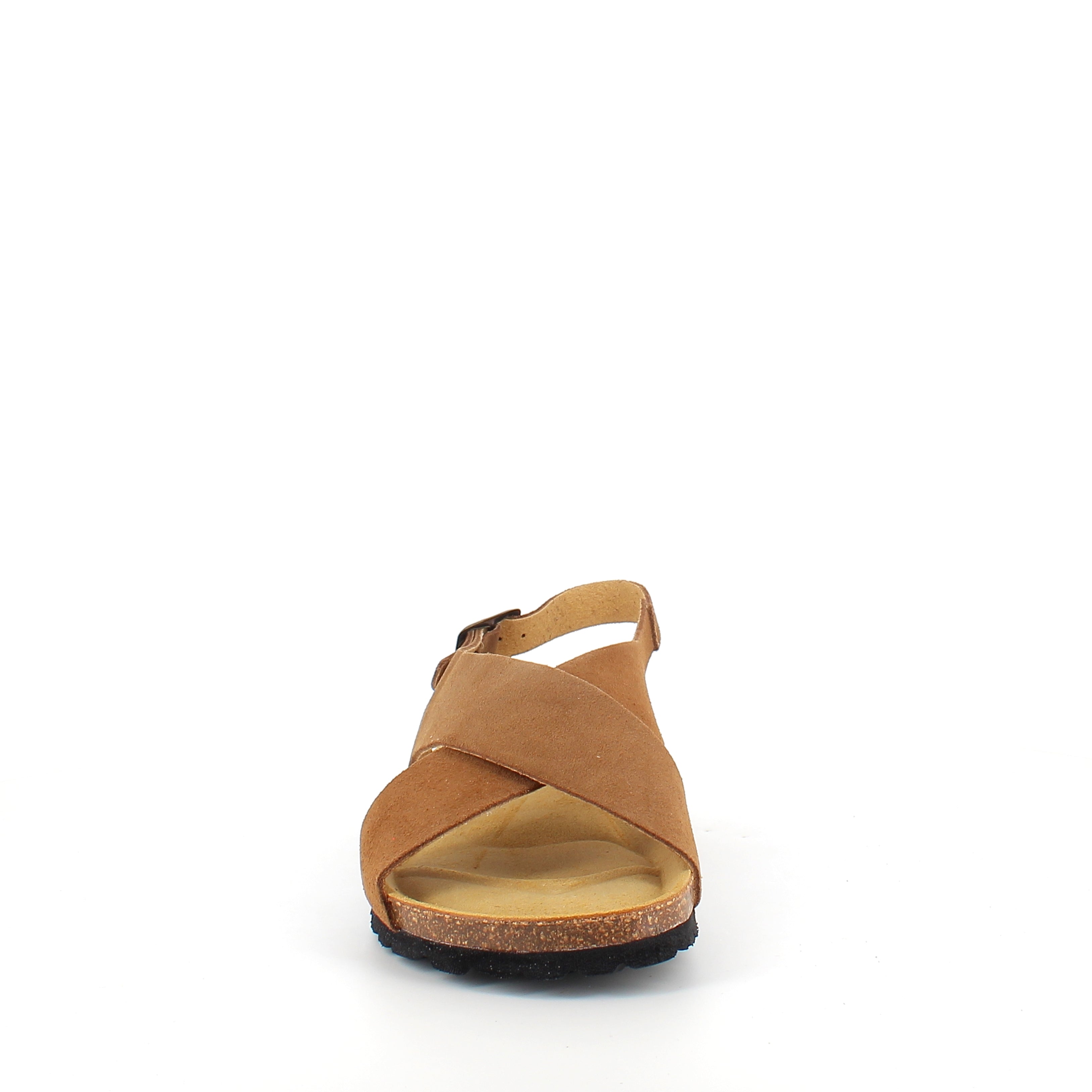 Serraje Roble – brun sandal med kryssremmer og ankelrem | Sykepleiebutikk.no