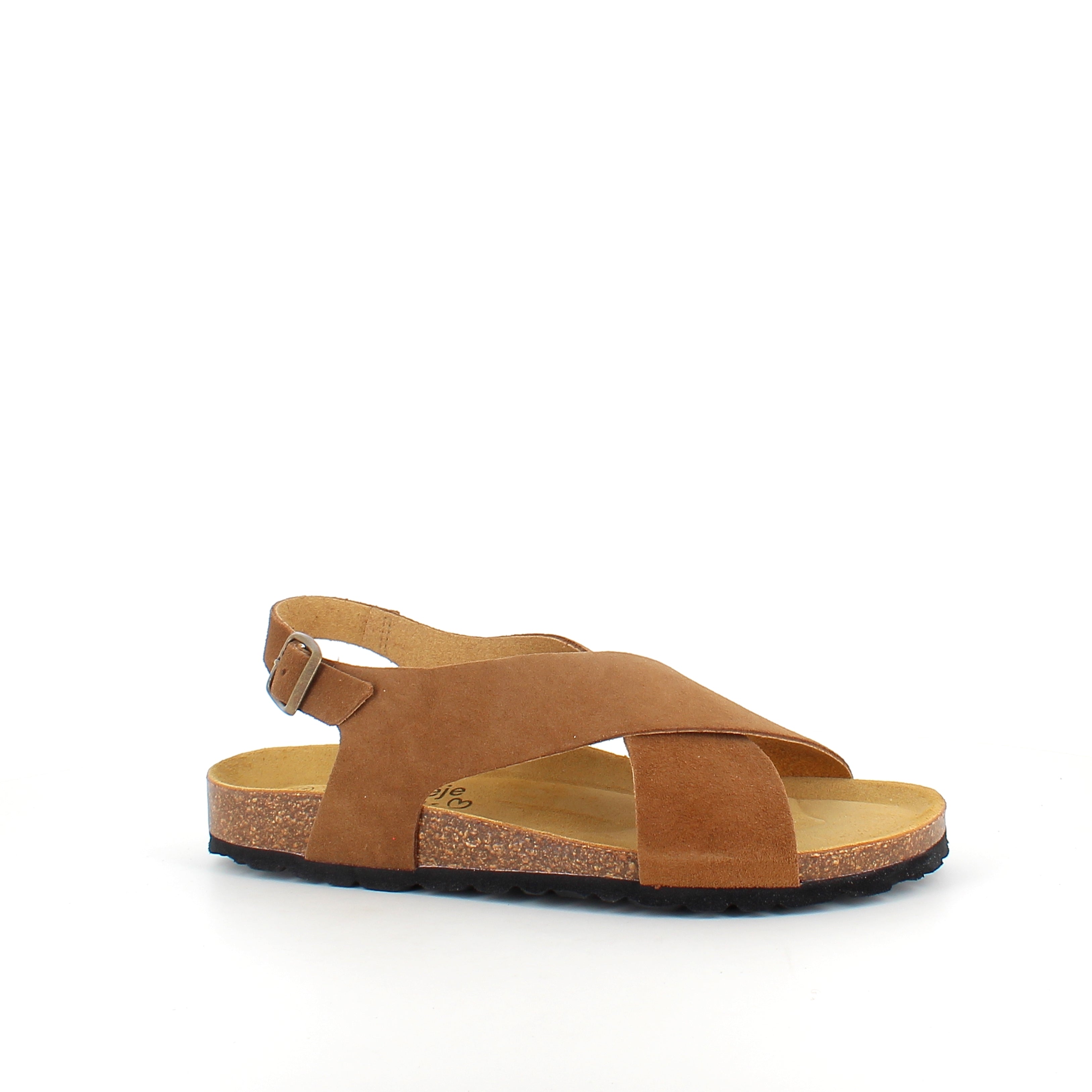Serraje Roble – brun sandal med kryssremmer og ankelrem | Sykepleiebutikk.no