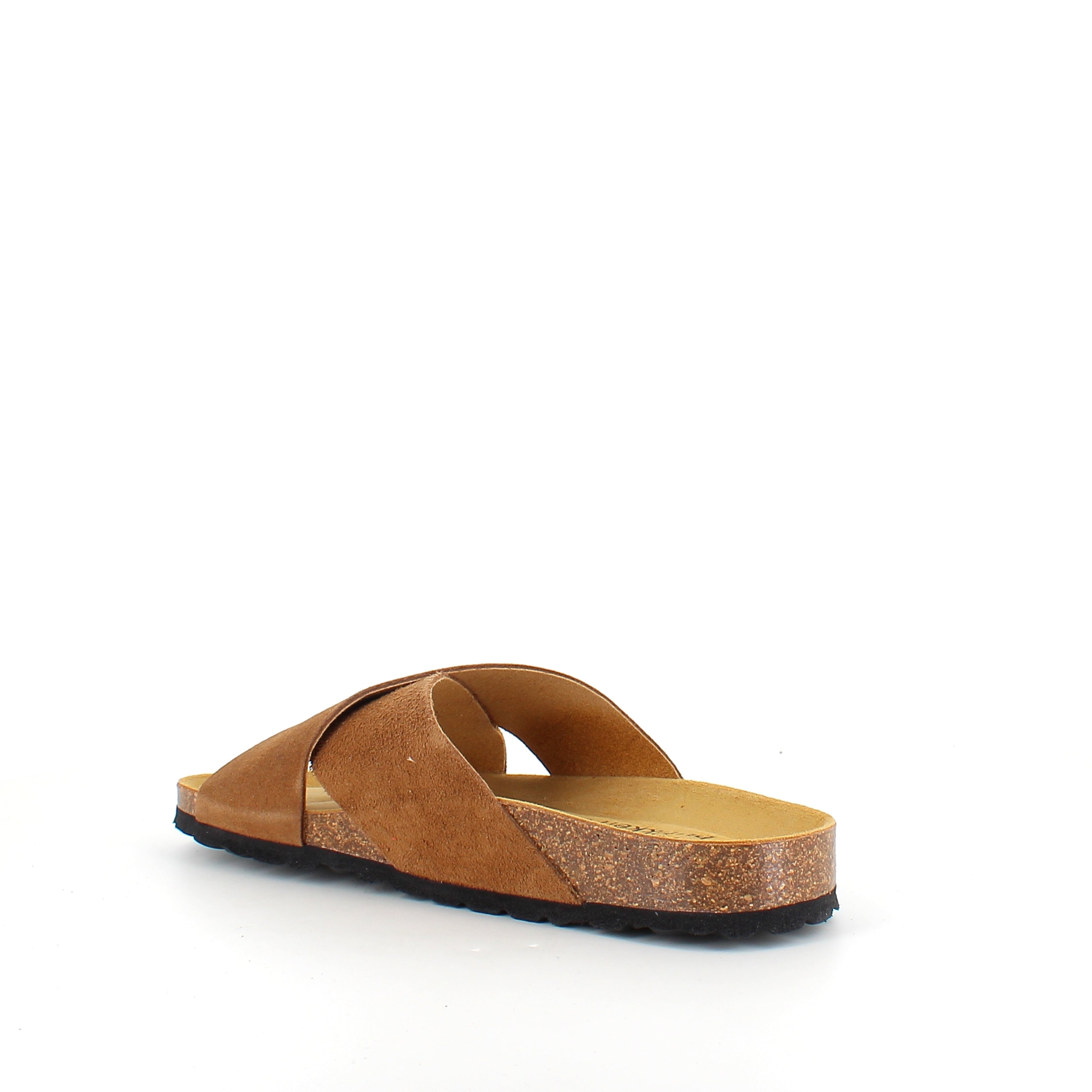 Serraje Roble – brun slip-on sandal med kryssremmer og komfort | Sykepleiebutikk.no